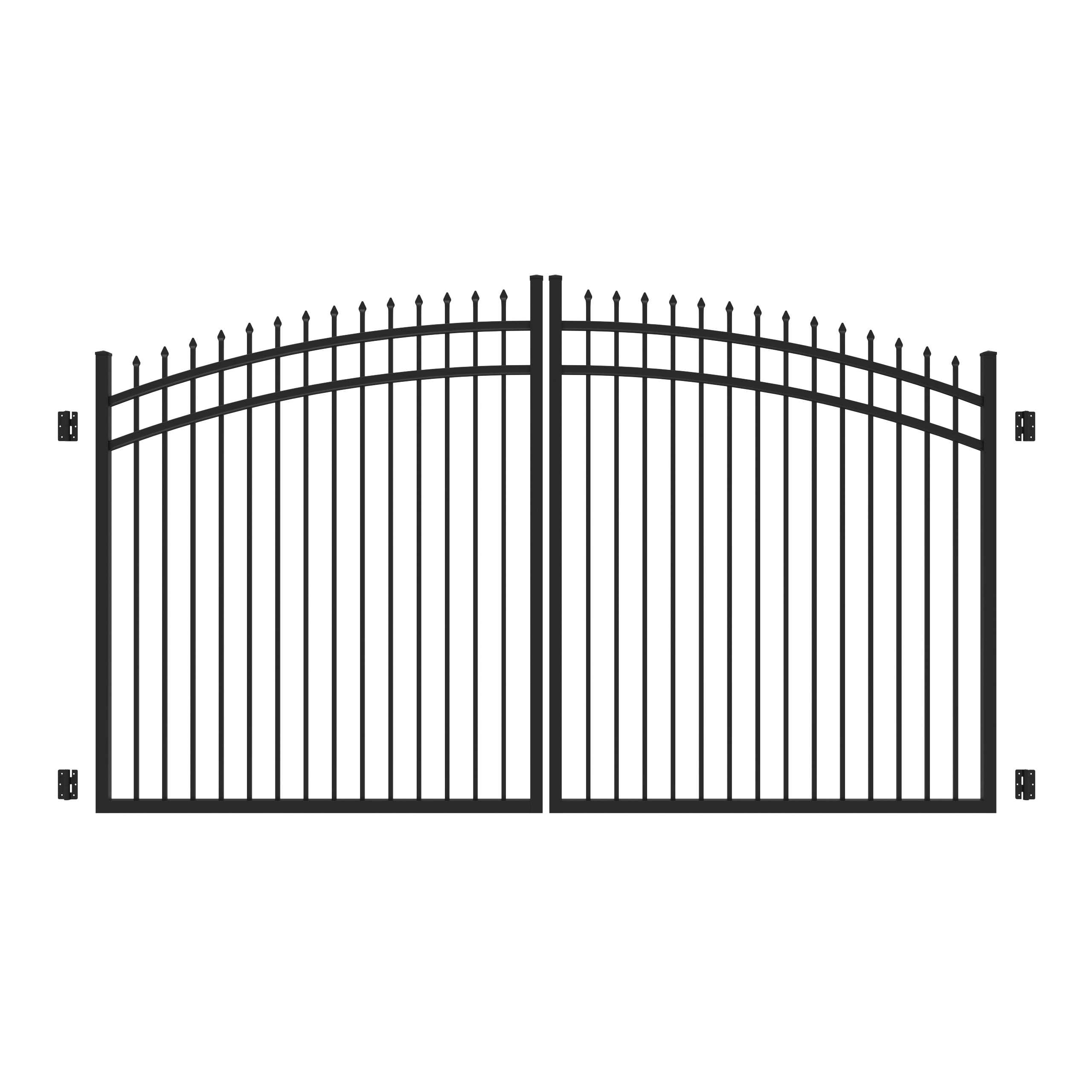 Freedom 73017028 Providence 6-ft H x 12-ft W Black Aluminum Decorative Walk-thru Spaced picket Fence gate
