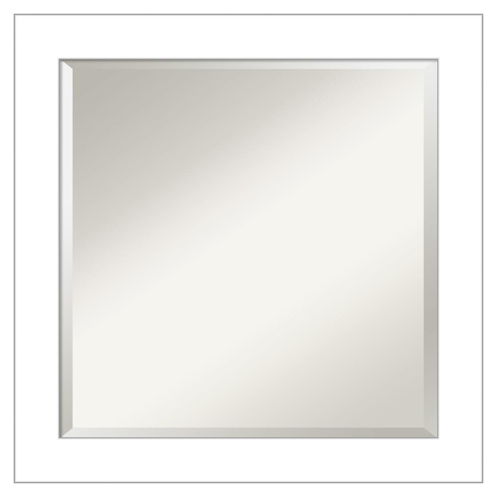 Amanti Art DSW4960884 Wedge 24.25-Inches x 24.25-Inches Framed Square Bathroom Vanity Mirror ( Satin White )