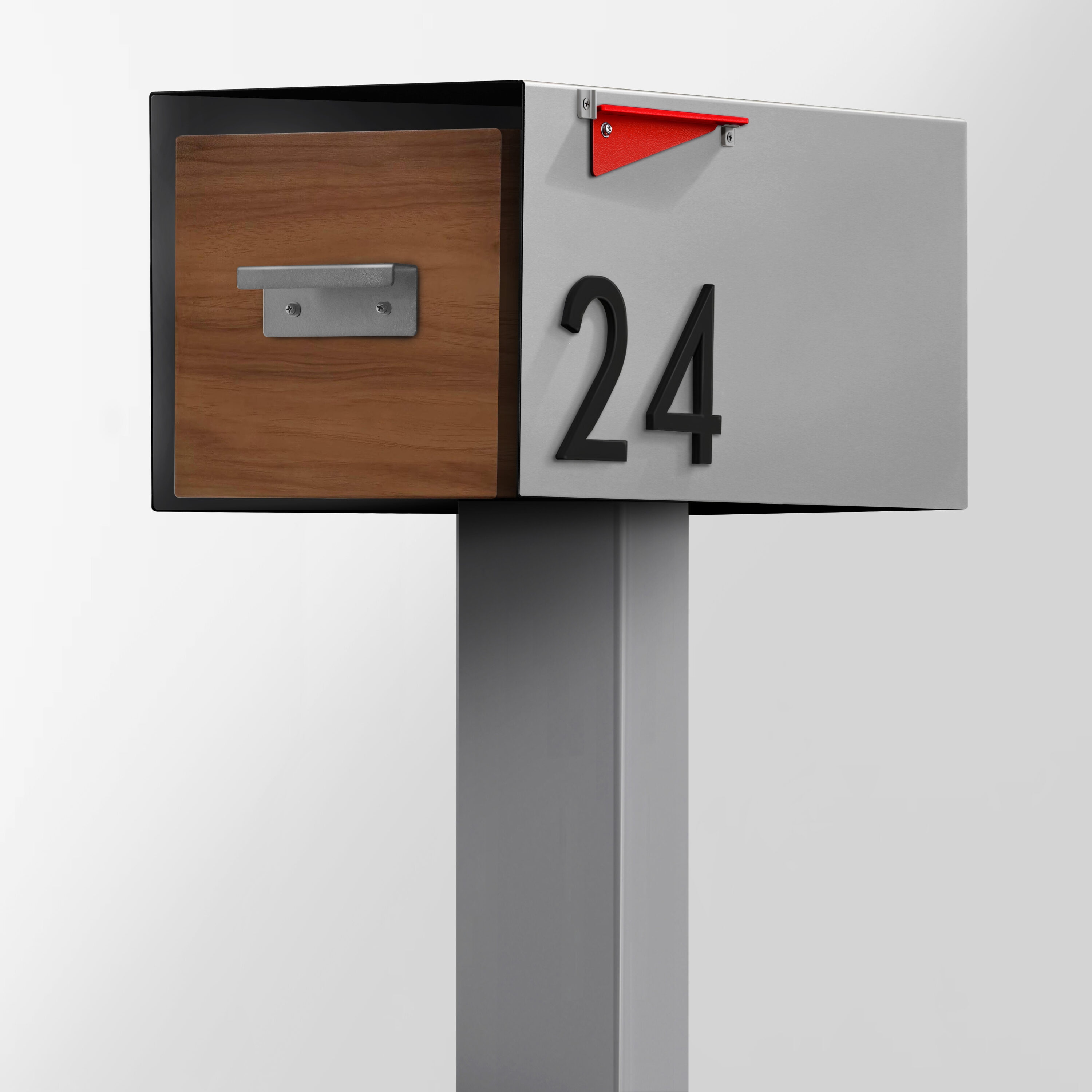 Post & Porch MALONEWOOD-GRAY-1 Post-Mounted Mailboxes 4 x 4 Gray Steel