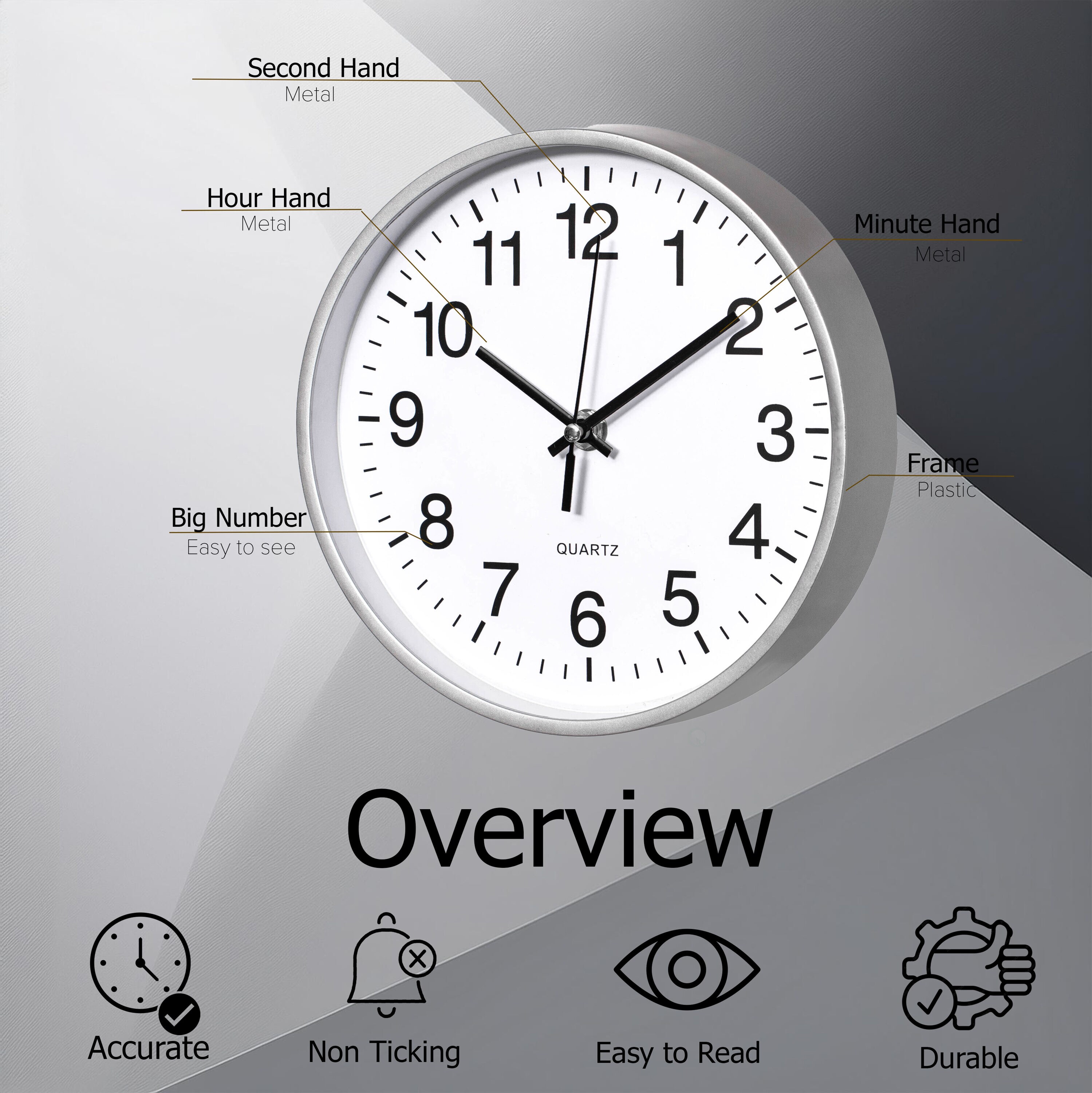 Clockswise QI004744.SI.10 Indoor-Outdoor-Clocks - View #3