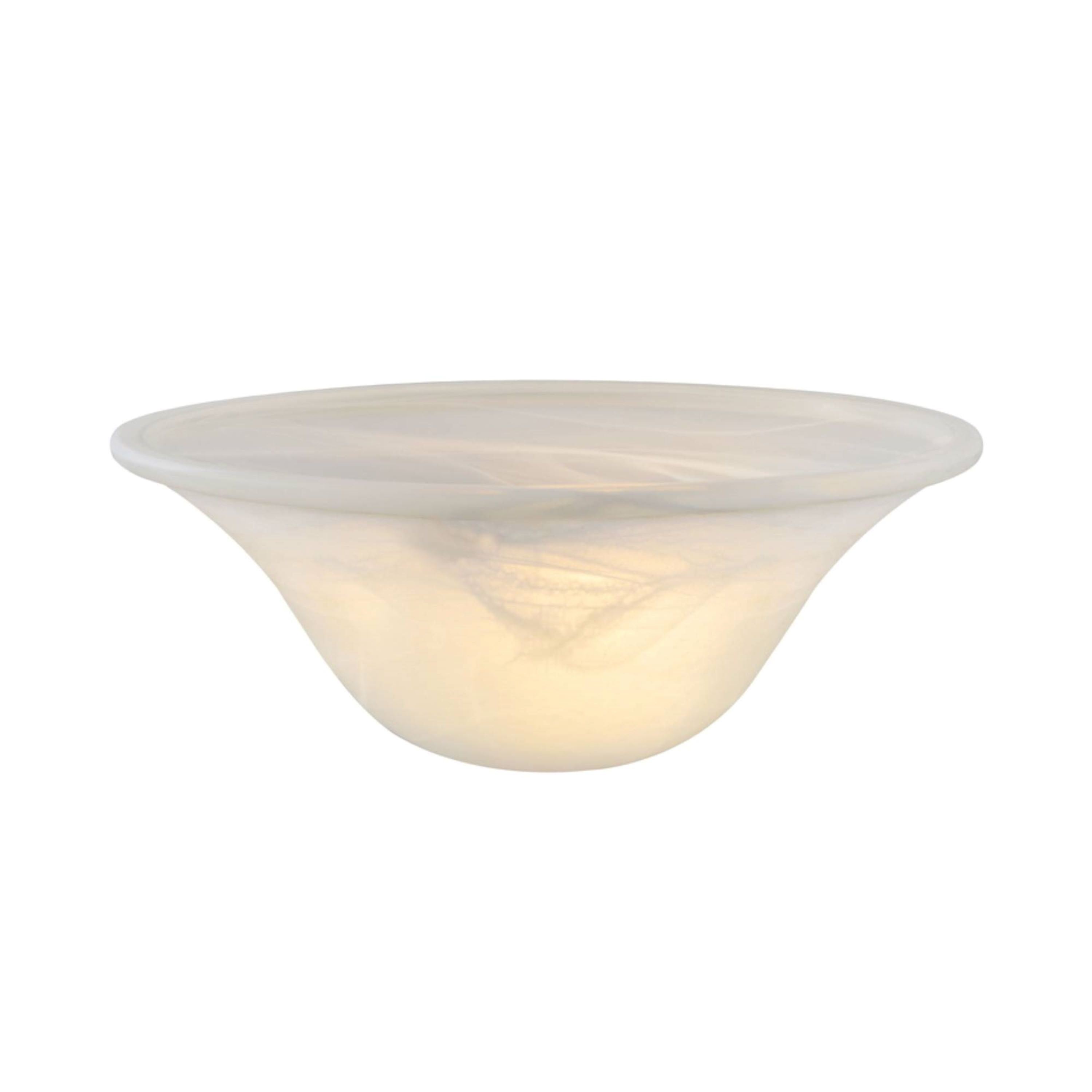 Alabaster White Glass Torchiere Lamp Shade, 12.25"