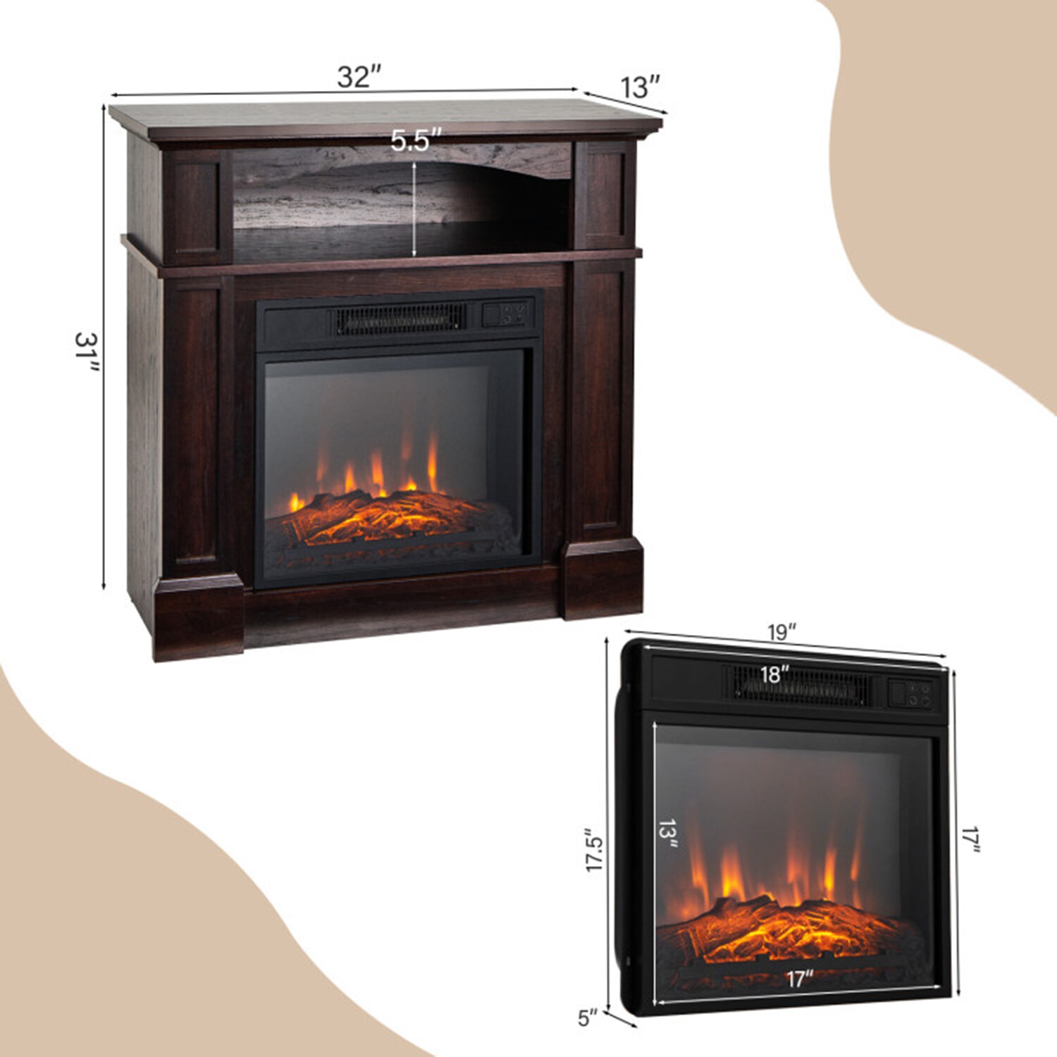 Mondawe MO-FP10102USN Electric-Fireplaces - View #11