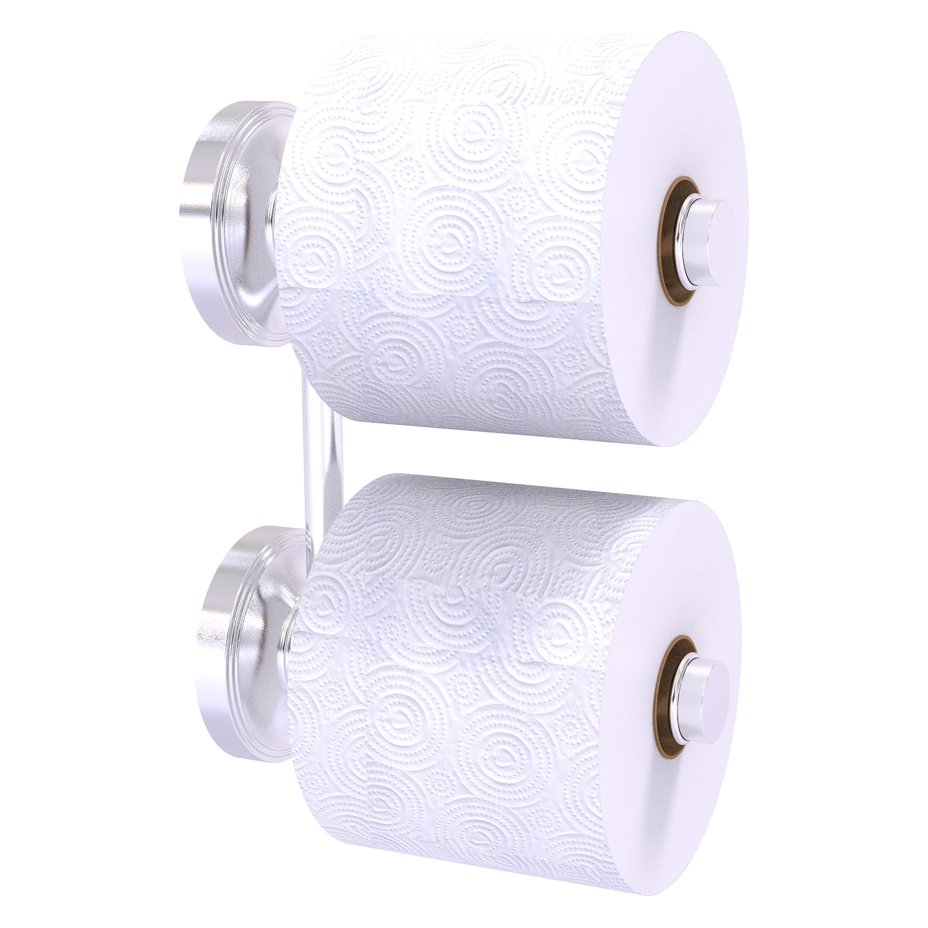 Allied Brass PR-24-RR-2-SCH Prestige Regal Satin Chrome Wall mount Double post Toilet Paper Holder 2 -Rolls with Storage