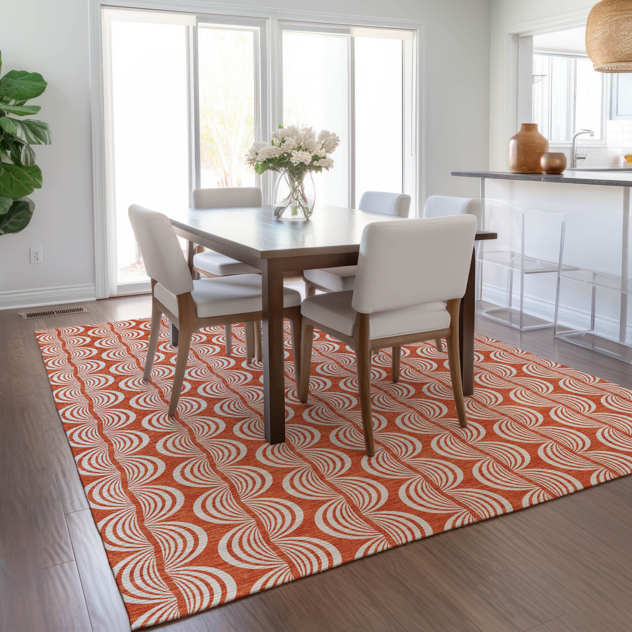 Coral Rectangular Machine Washable Indoor/Outdoor Rug - 2'6" x 3'10"