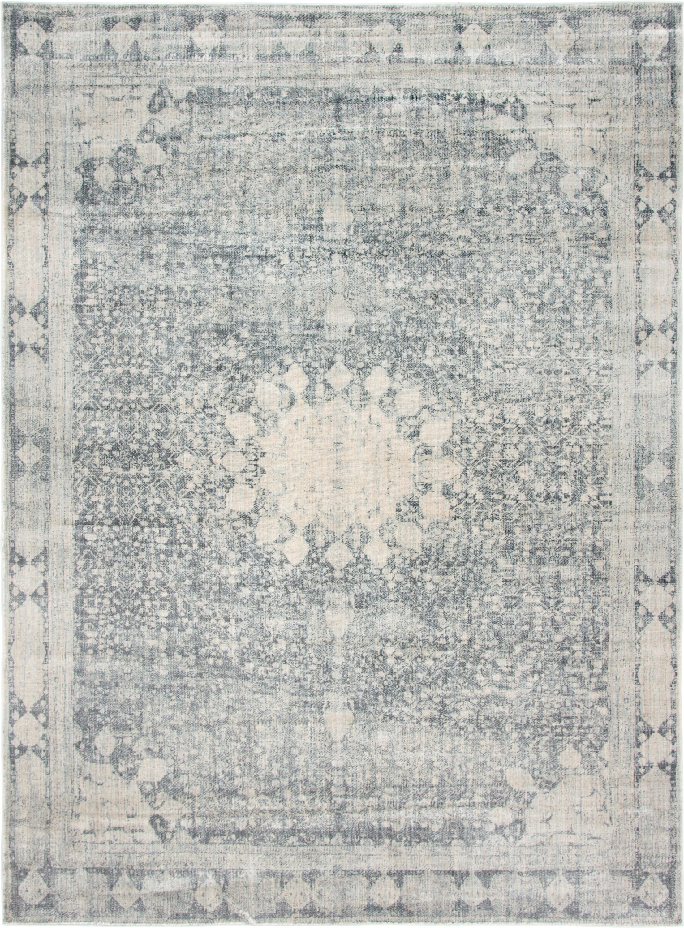 Unique Loom 3141704 Rockwell Asheville 8 x 10 (ft) Loomed Polypropylene Gray/Beige Rectangular Indoor Medallion Vintage Area rug