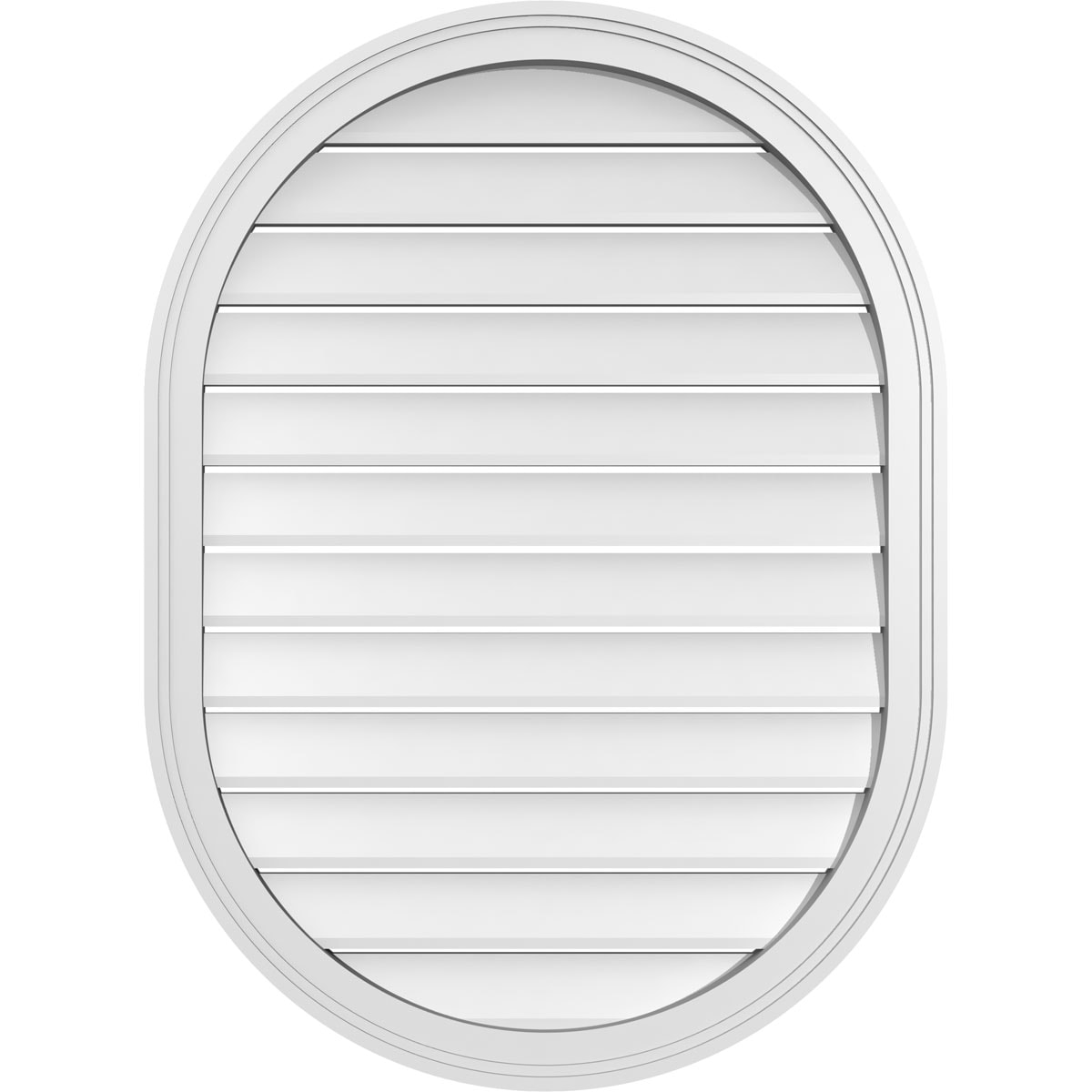 Ekena Millwork GVPVR28X3802SF 28-Inches x 38-Inches Off-white Oval PVC Gable Louver Vent