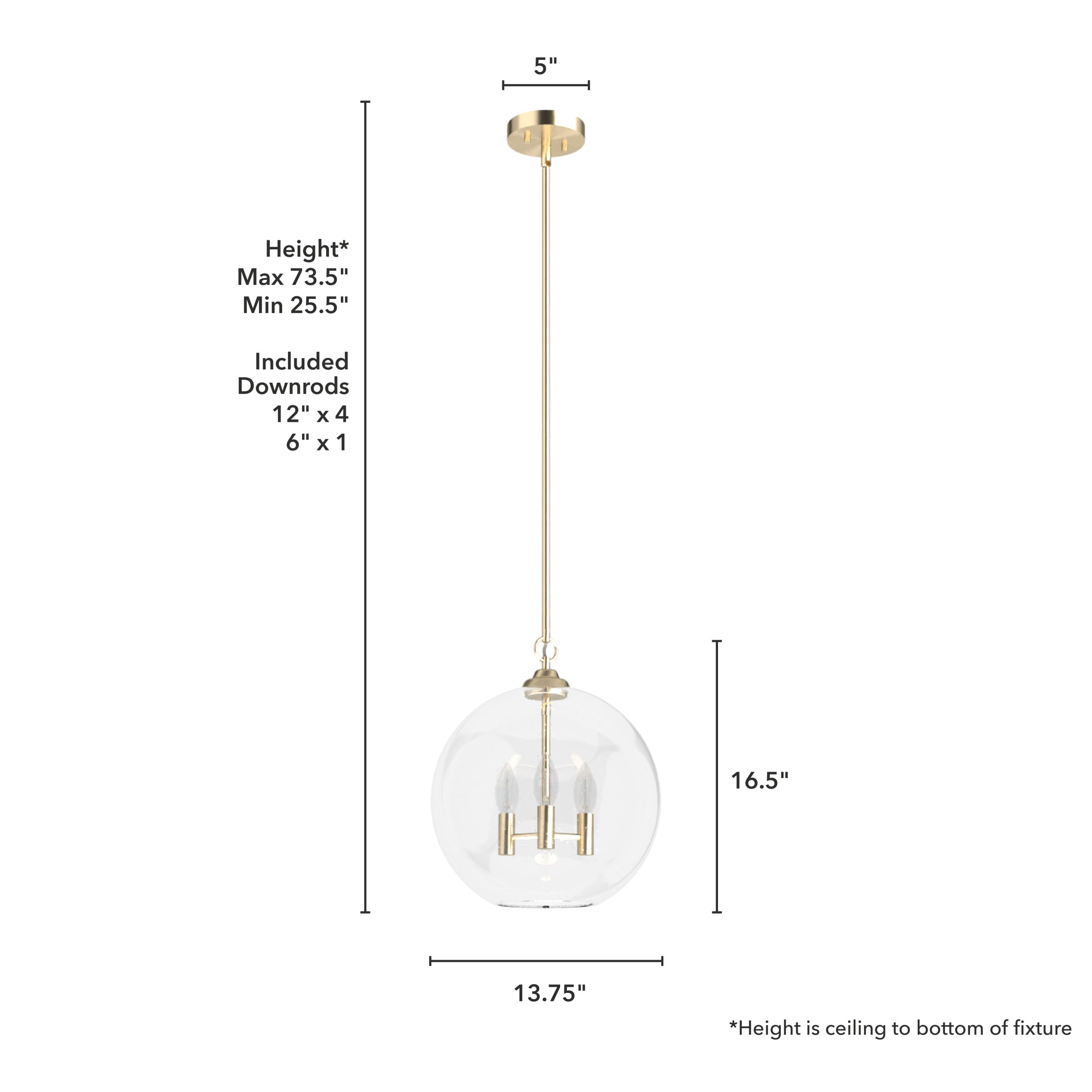 Alturas Gold Glass Globe Pendant Light