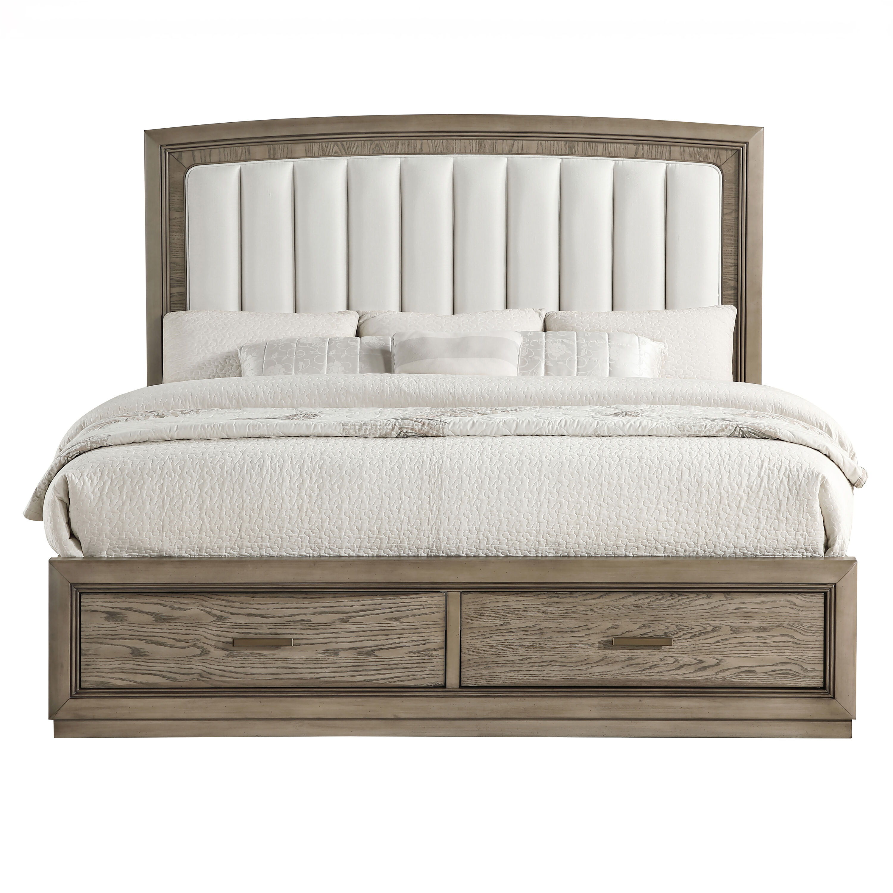 Steve Silver SON900-QBED Sonoma Cocoa Gray Queen Wood Upholstered Bed with Storage