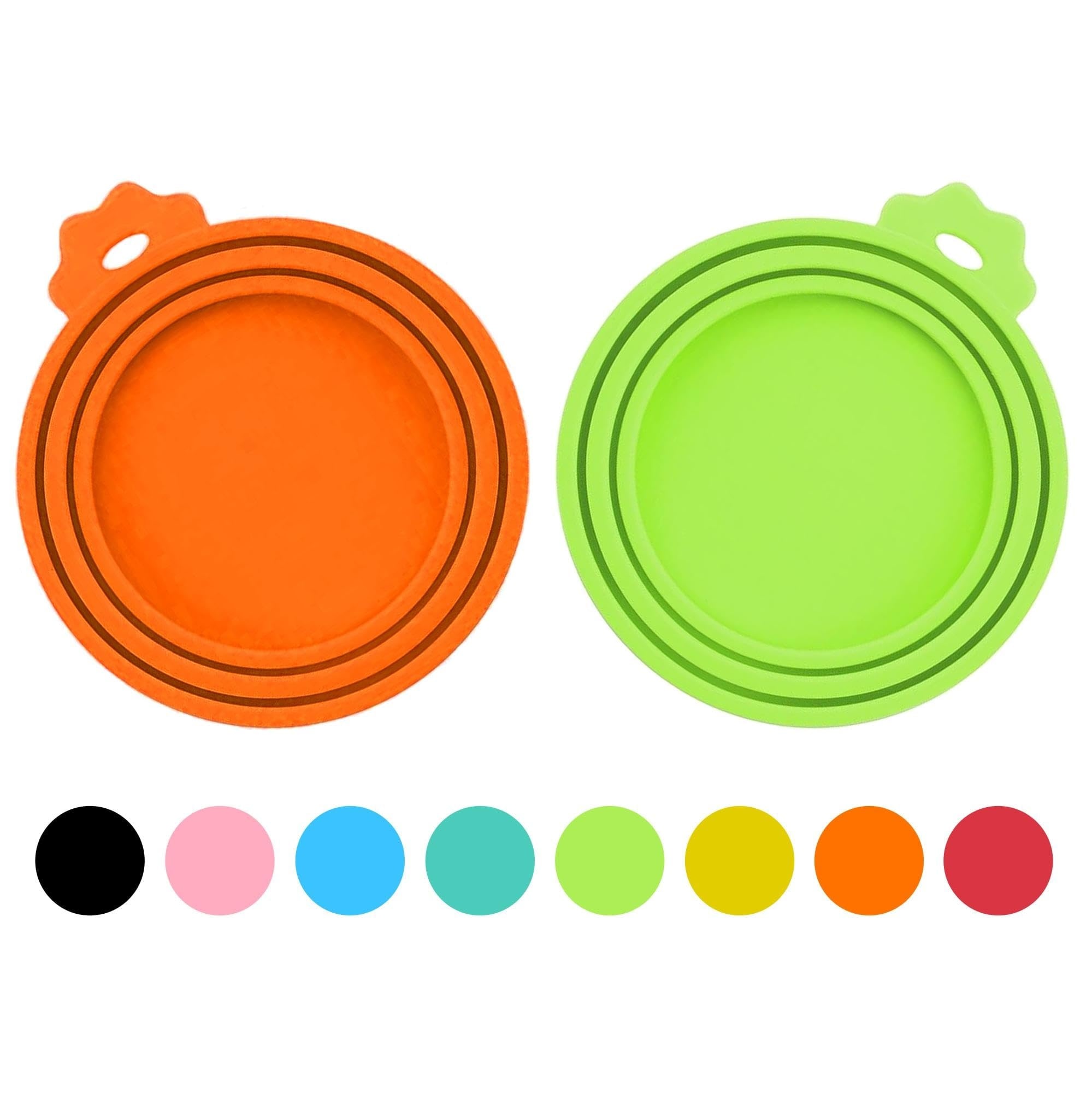 Etokfoks - 2 Pack Silicone Pet Food Can Covers Universal Lids for Dog Cat Food BPA Free Orange G...