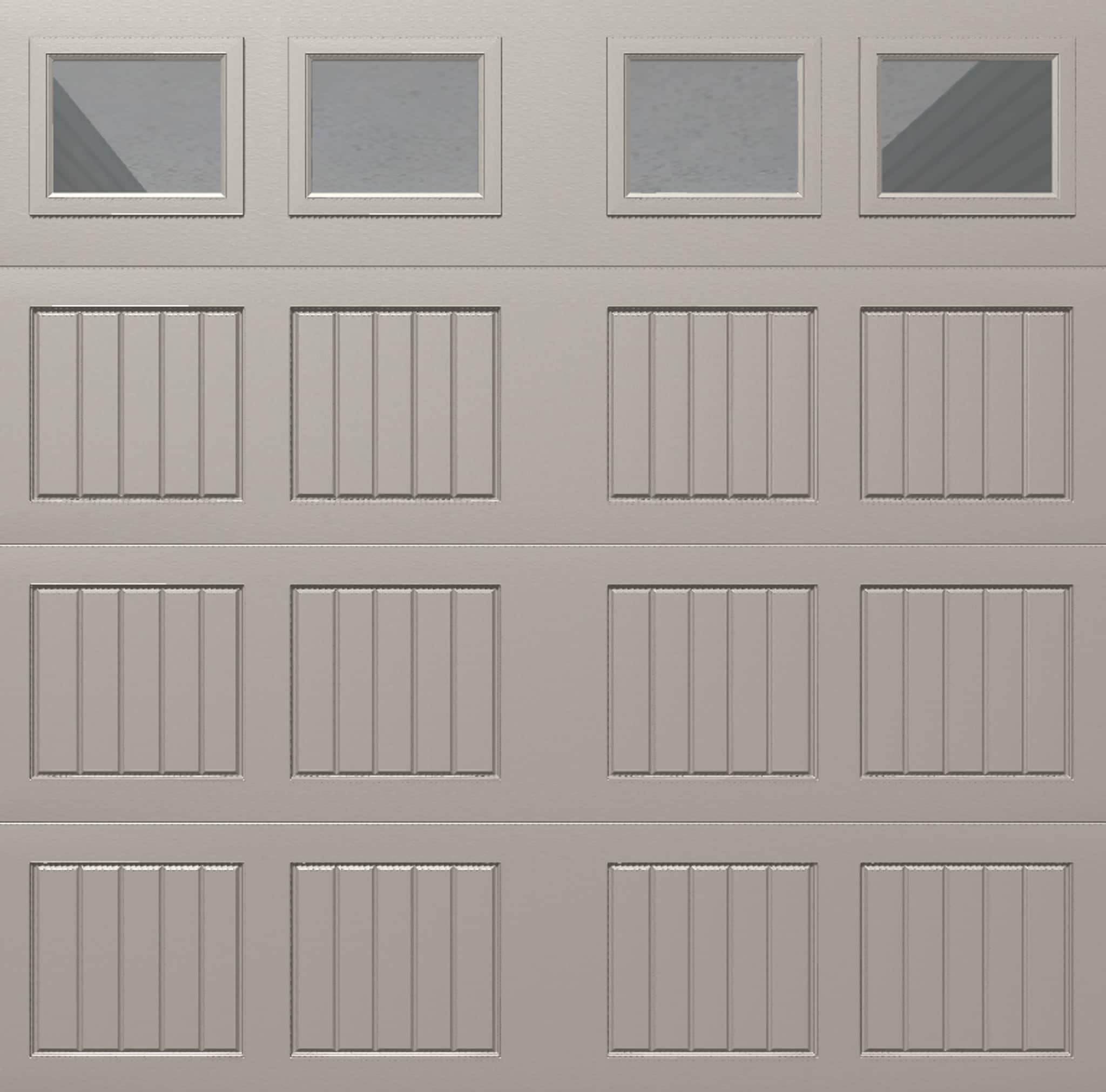 Wayne Dalton WD9100SNTPECI98 Classic Steel Model 9100 9-ft x 8-ft Insulated Taupe Single Garage Door with Windows