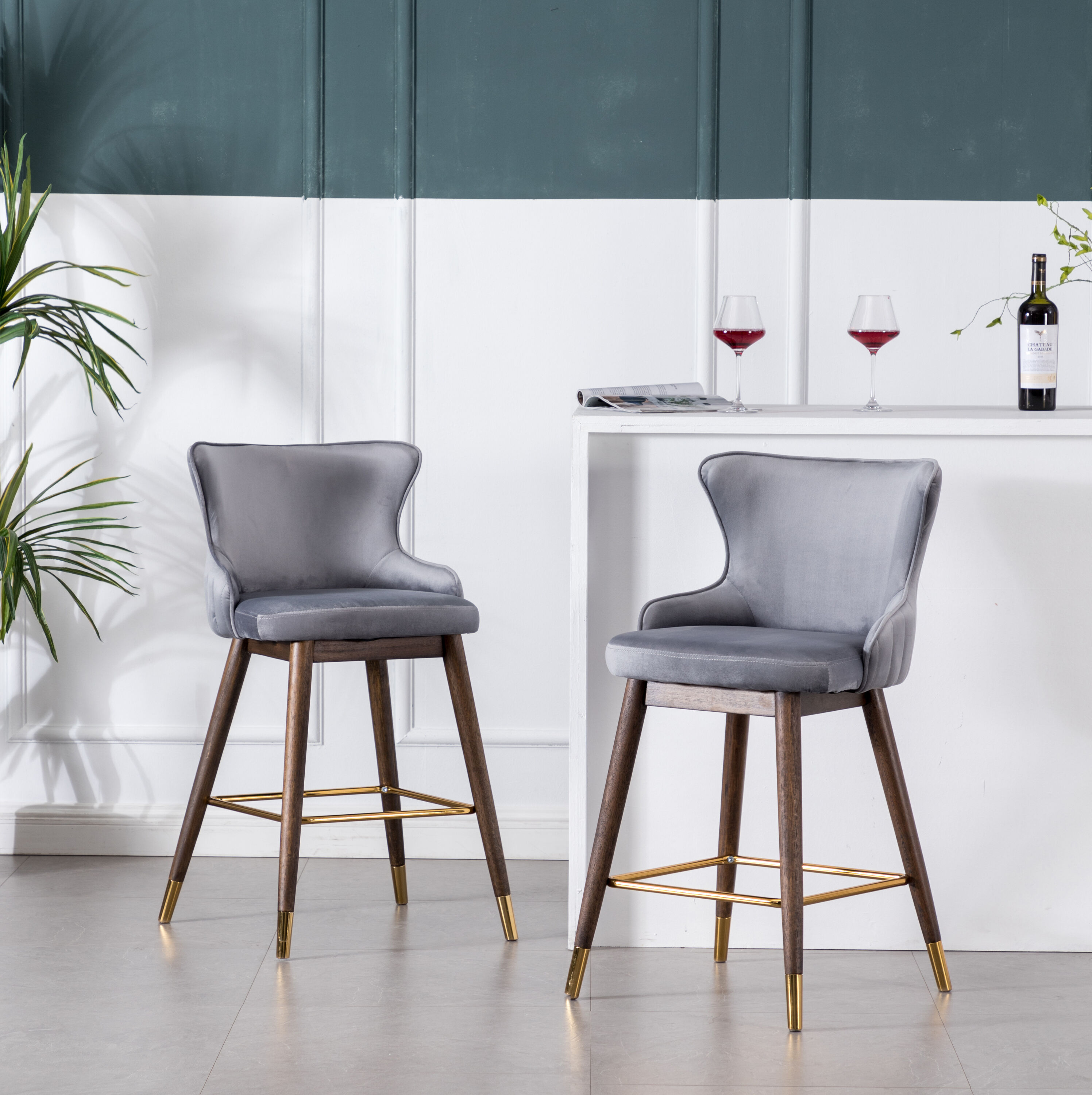 Roundhill Furniture PC311GY stools - View #3