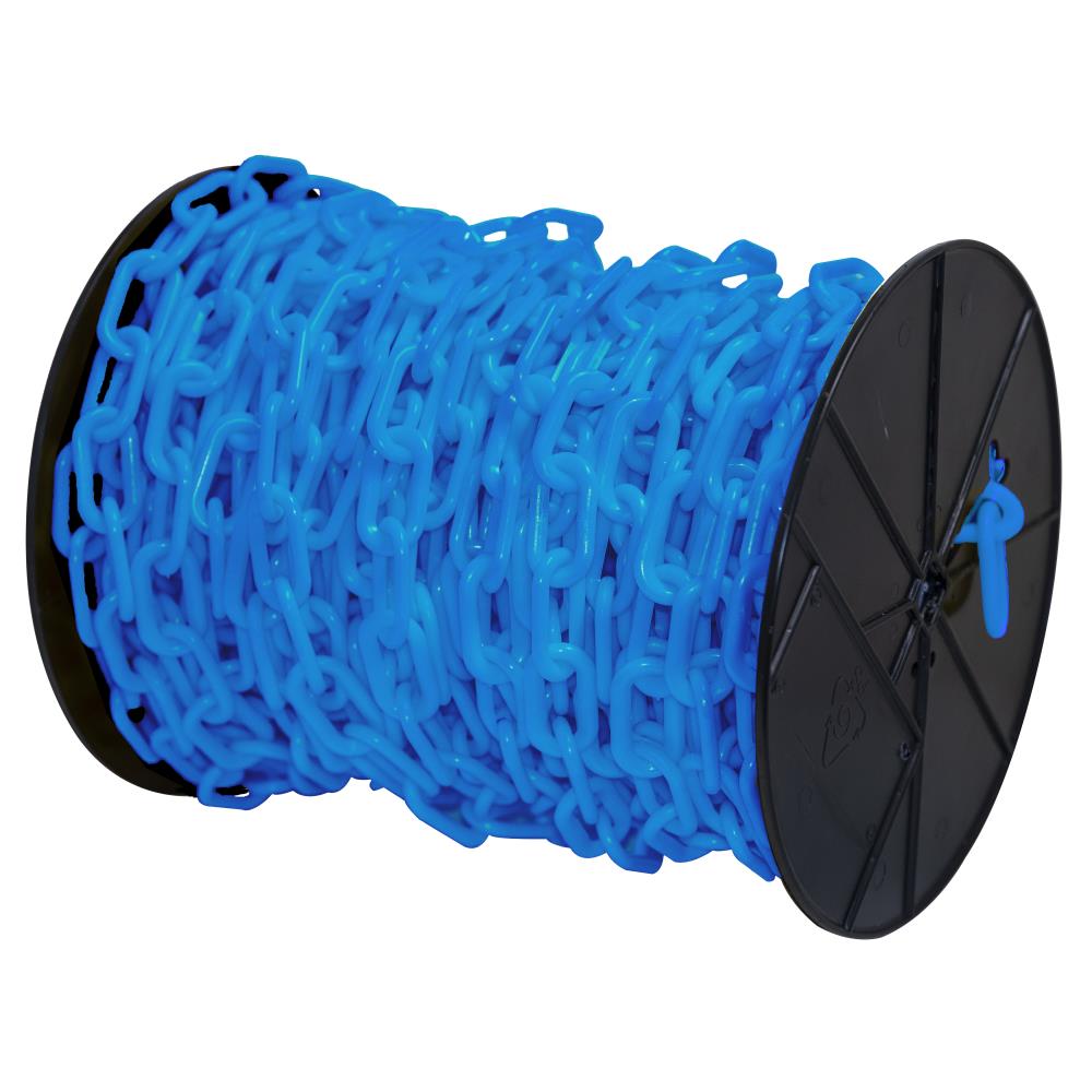 Mr. Chain 10124 1 in (#4, 25Mm) X 250 Ft Sky Blue Plastic Barrier Chain On A Reel