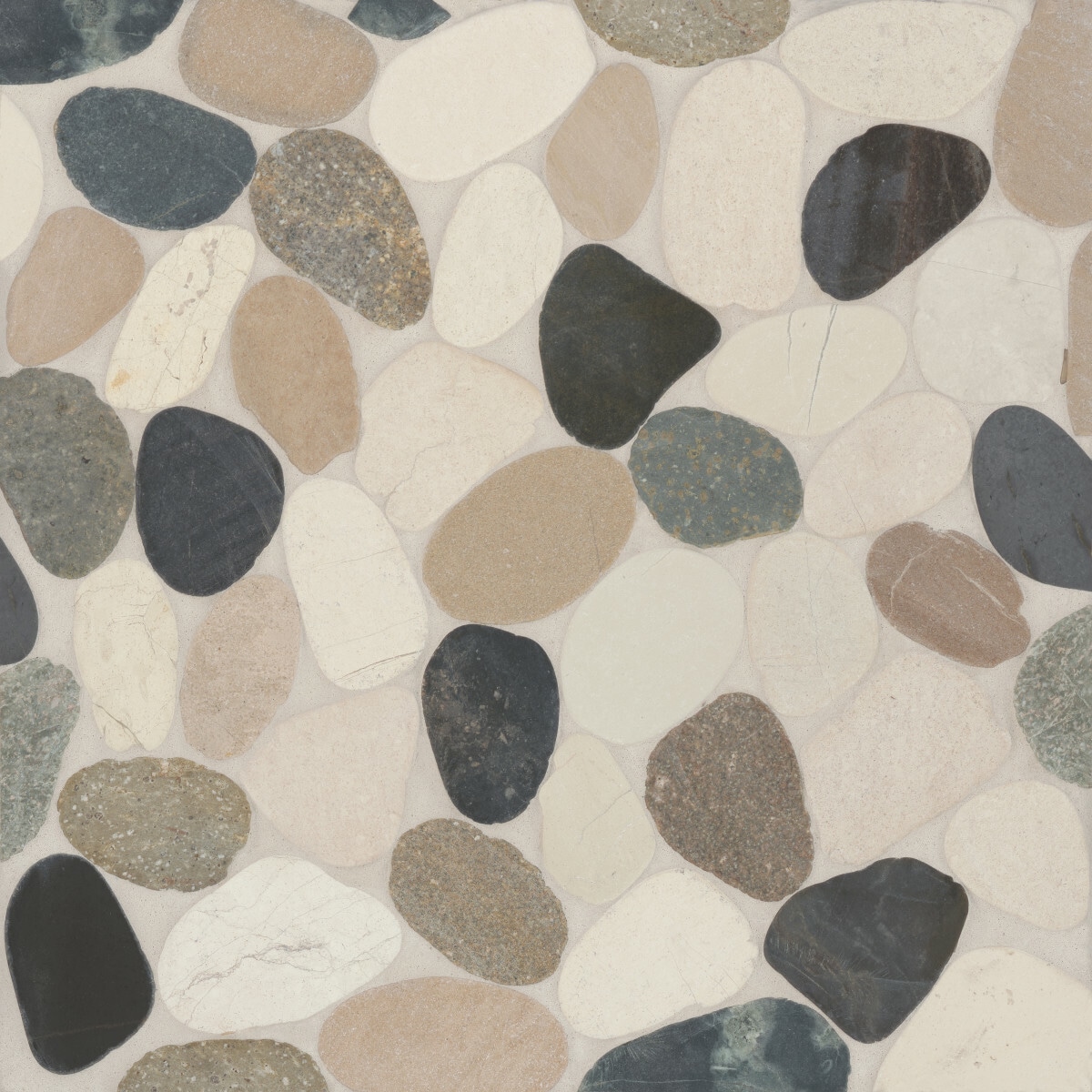 Waterbrook 12" x 12" Multicolor Natural Stone Pebble Mosaic Tile
