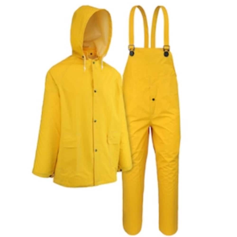 Boss -  Mens Yellow PVC Polyester Waterproof Rain Suit with Hood XXL Big and Tall
