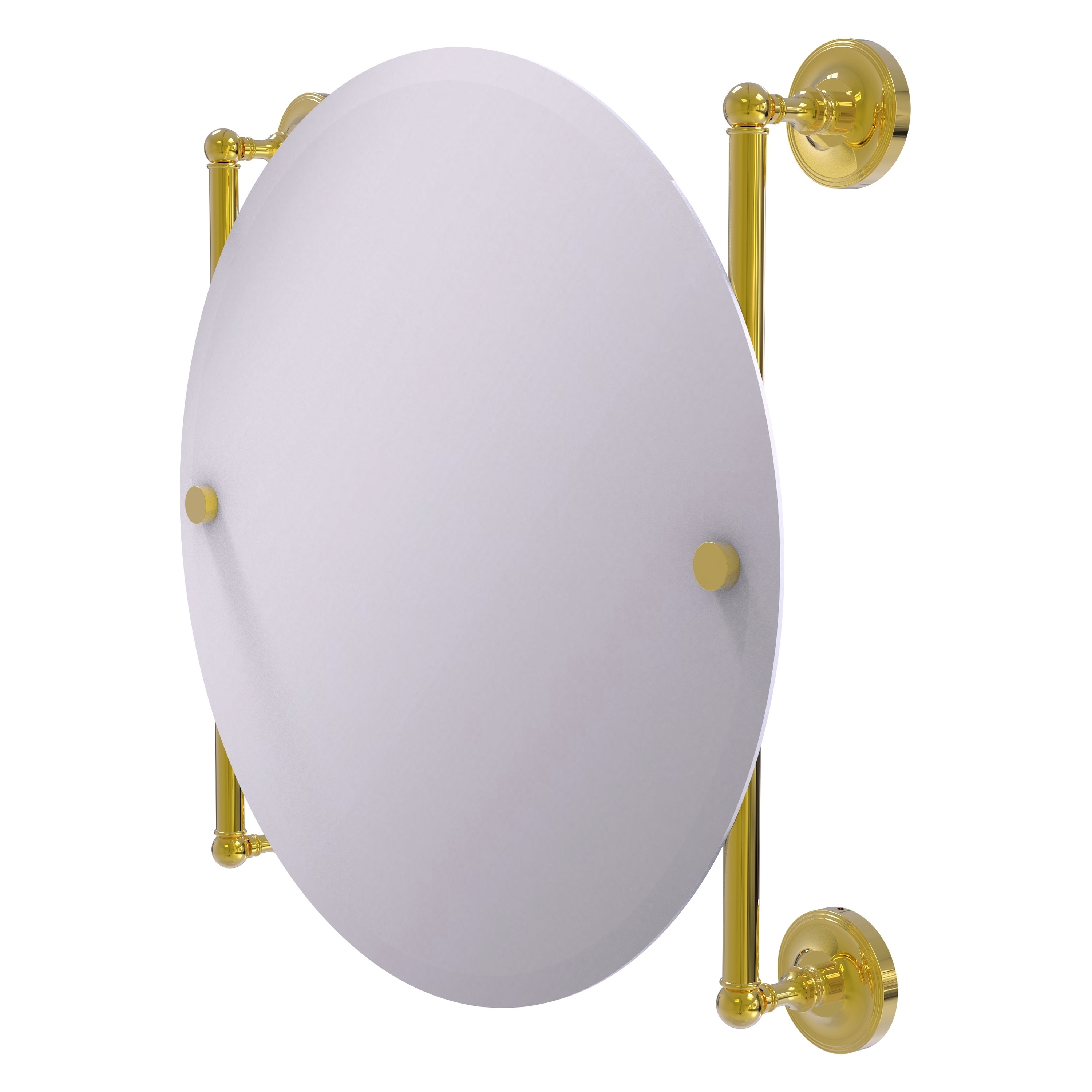 Allied Brass PR-27-90-PB Prestige Regal 22-Inches x 22-Inches Beveled Frameless Round Bathroom Vanity Mirror ( Polished Brass )