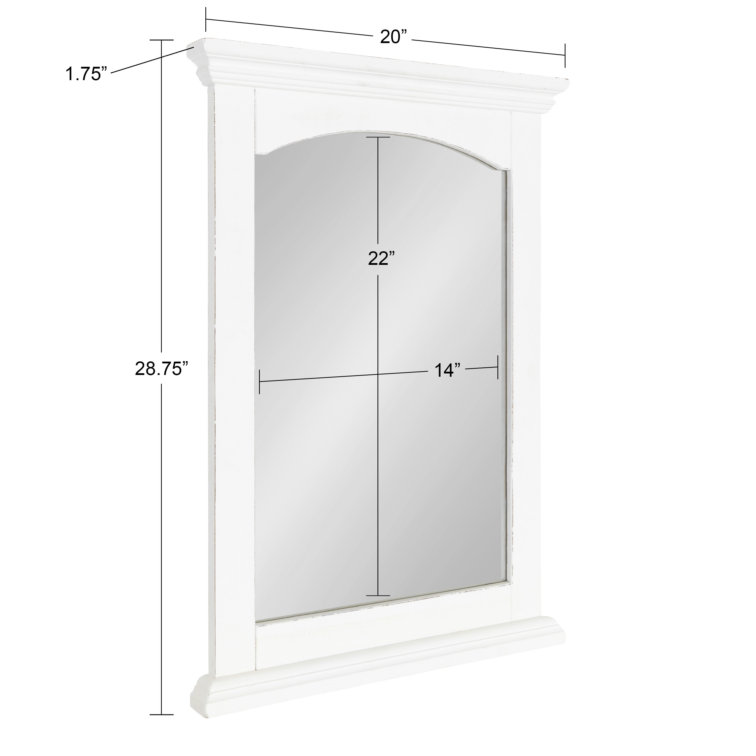 Rustic White Wood Full Length Rectangular Wall Mirror