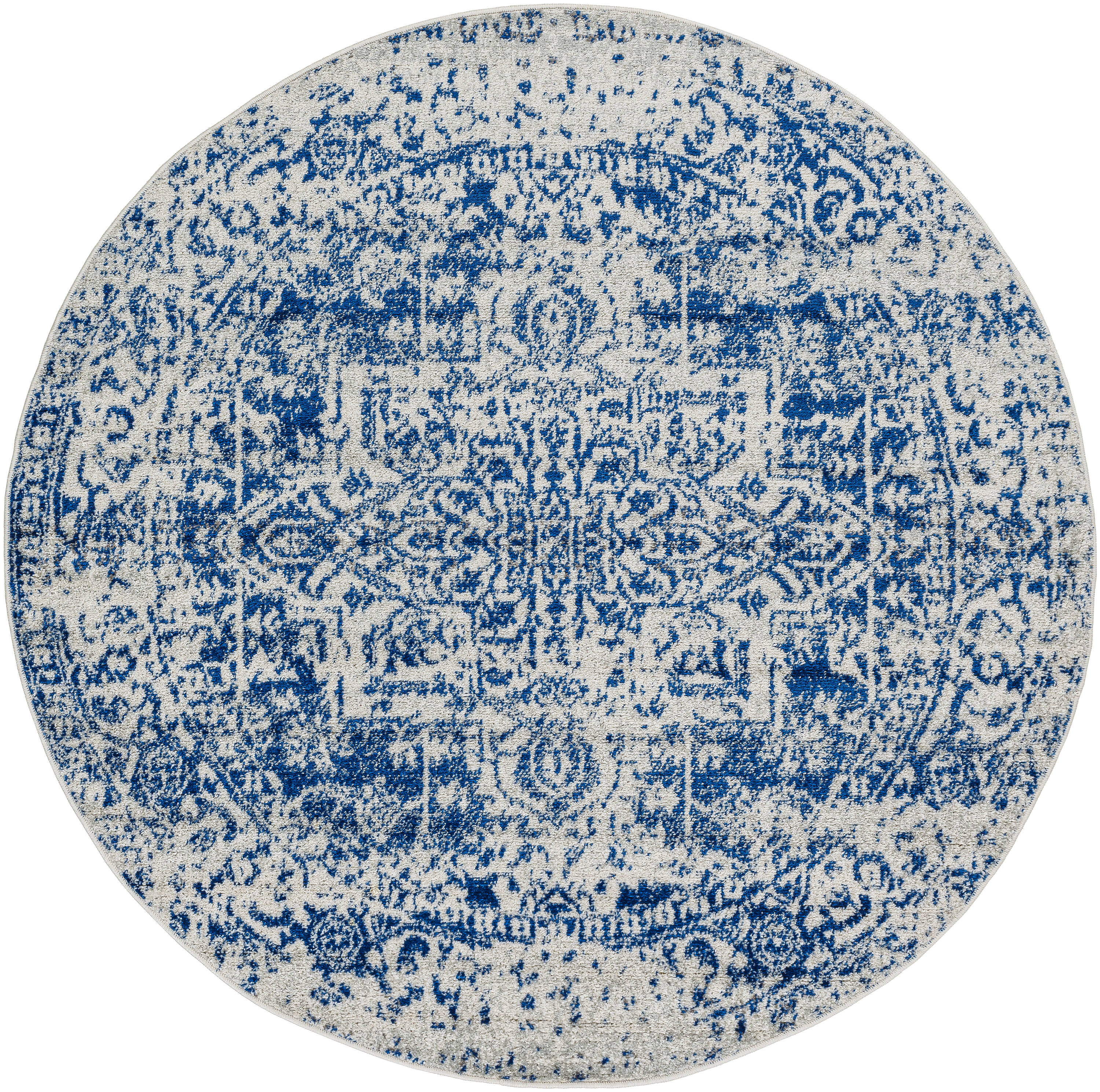 Livabliss HAP1021-53RD Harput 5 x 5 (ft) Polypropylene Blue Round Indoor Medallion Oriental Area rug