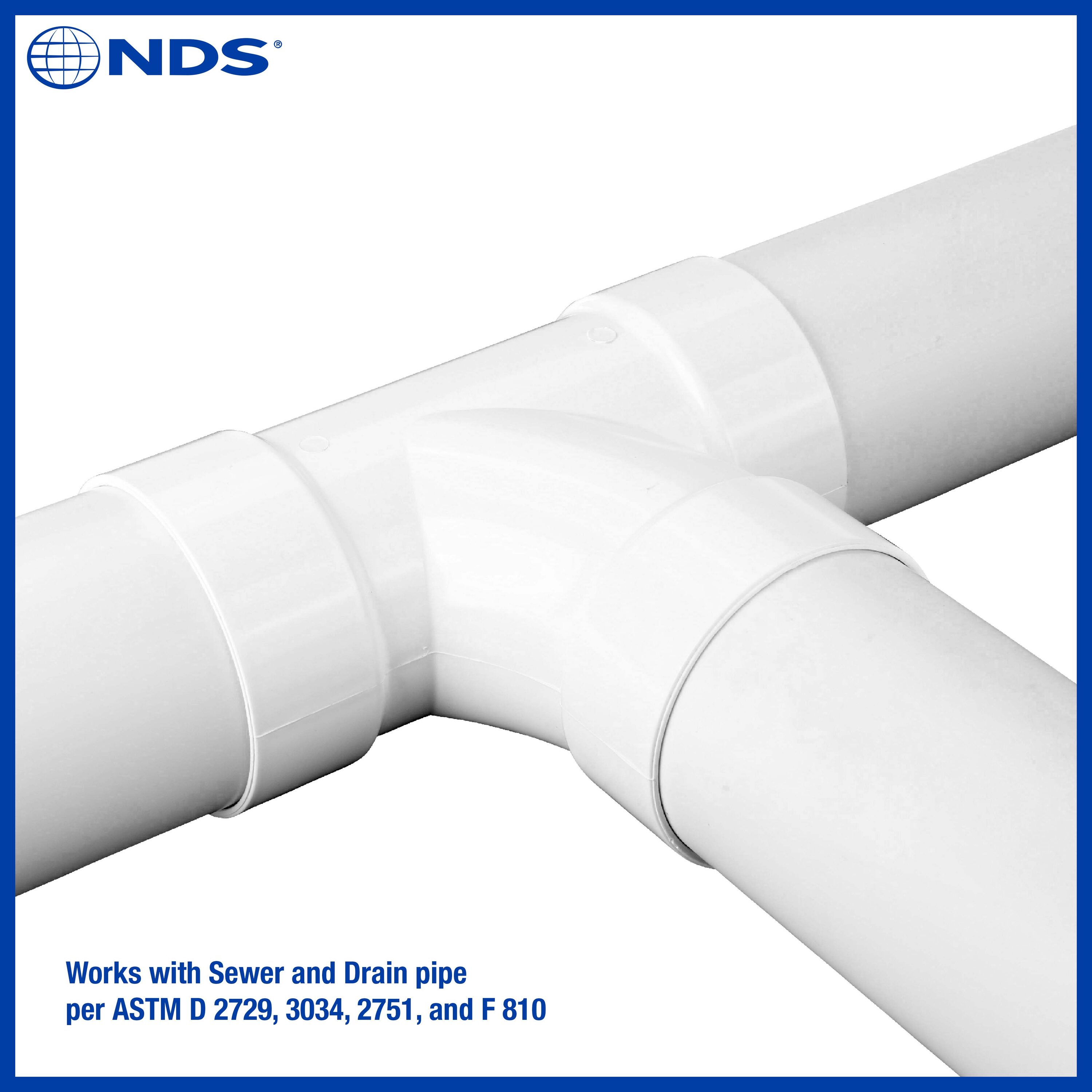 NDS PVC Sewer and Drain Sanitary Tee, 4 in. Hub X Hub X Hub in the ...