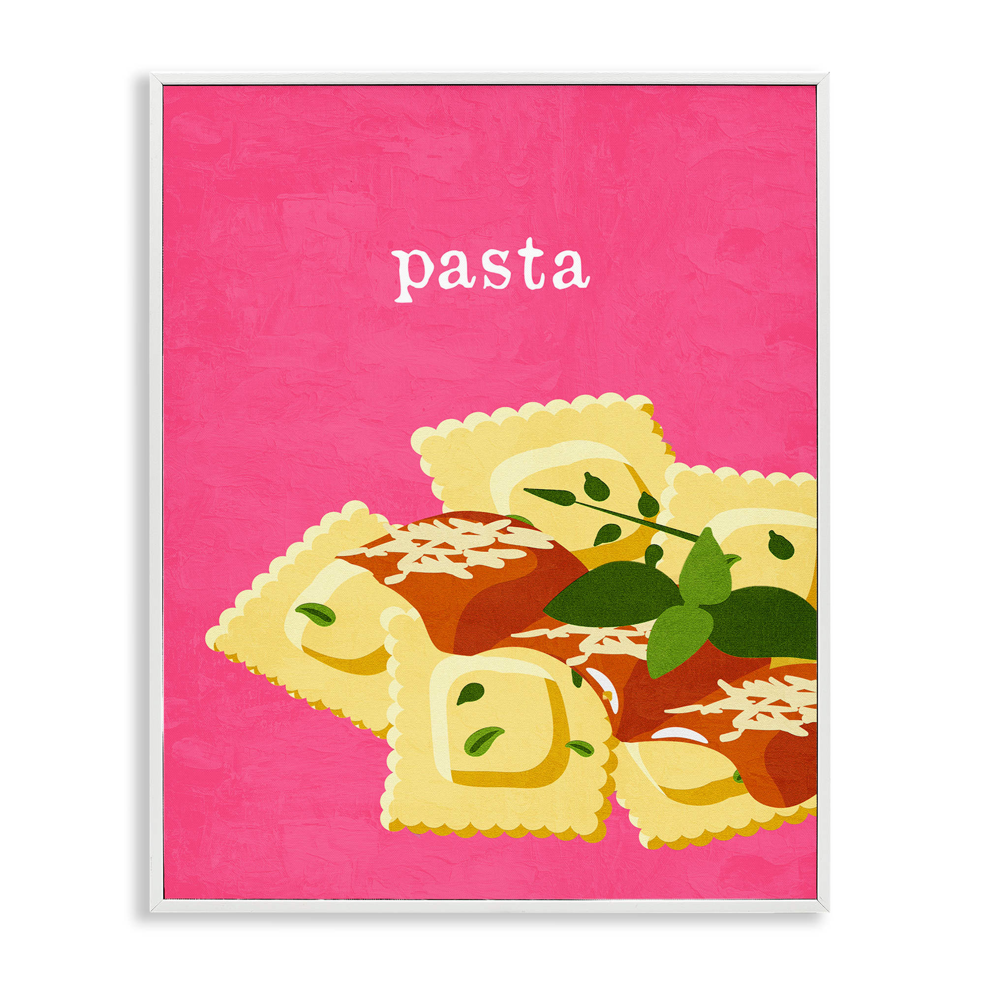 Stupell Industries BS-457-WFR-16X20 Ravioli Pasta Dish White Framed Giclee Art By Kim Allen 16 x 20