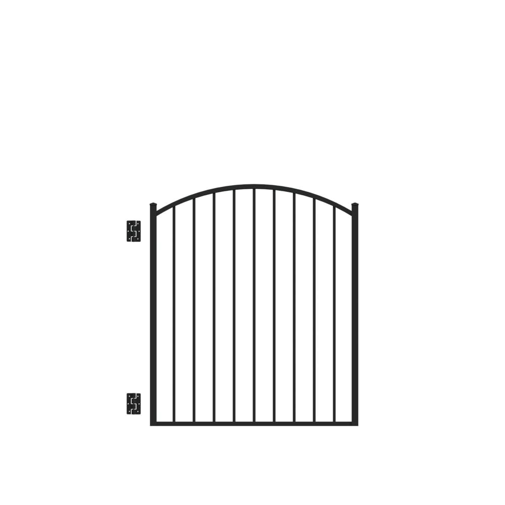 Freedom 73015004 Easton 4-ft H x 4-ft W Black Aluminum Decorative Walk-thru Spaced picket Fence gate