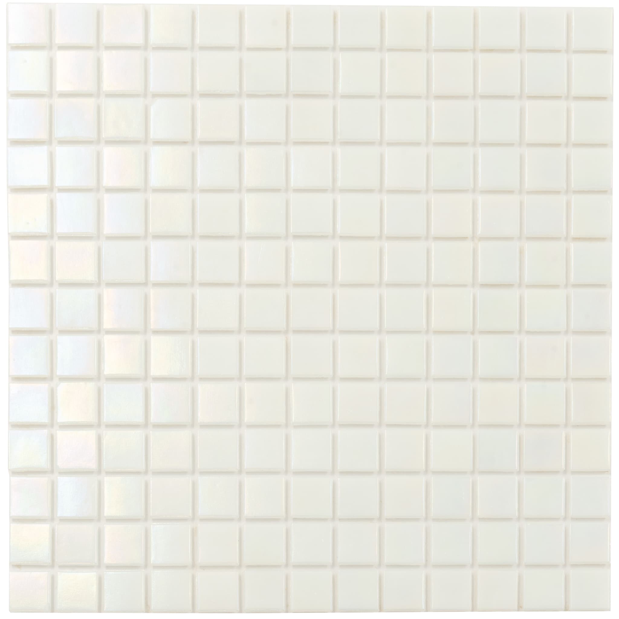 Cotton White Glossy Glass Mosaic Wall and Floor Tile