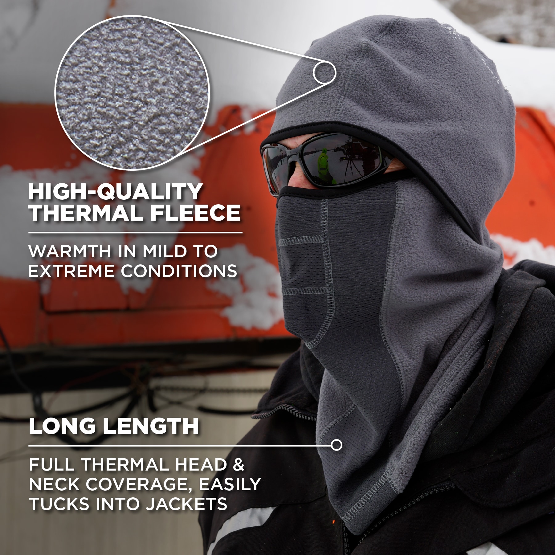 N-Ferno Black Wind-proof Hinged Balaclava Face Mask - Versatile Cold ...