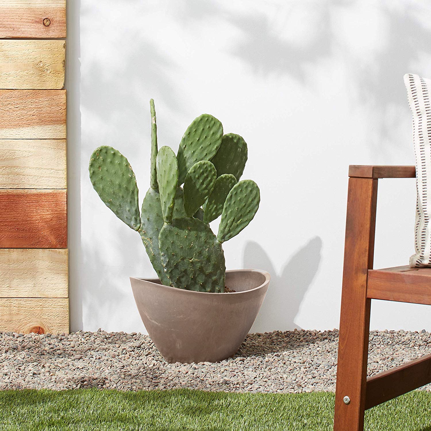 Swoop Medium 16x12x9 Taupe PSW Oval Planter