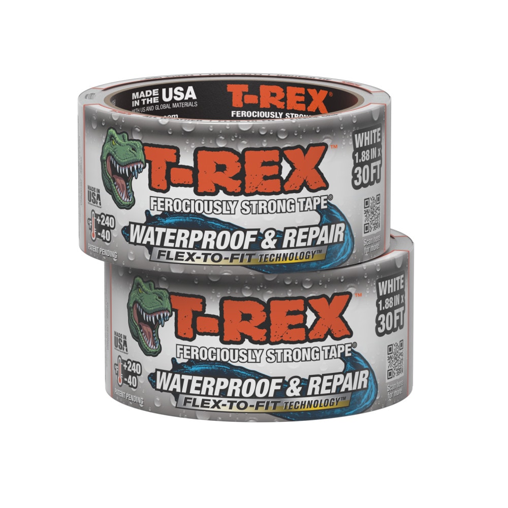 T-Rex Waterproof and Repair White Waterproof Duct Tape 1.88-in x 10 Yard(s) 2 -Pack #243092