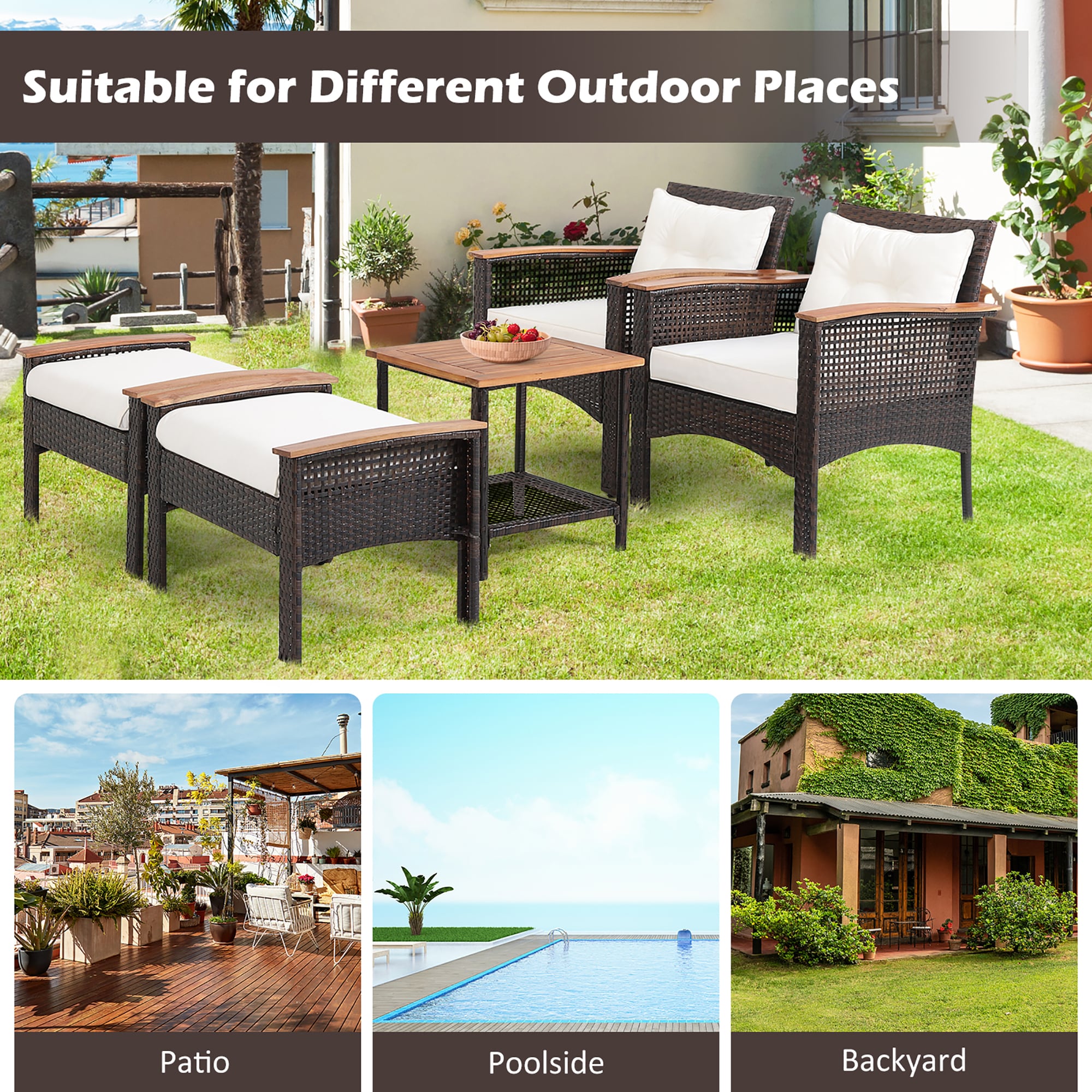 Forclover HYFL-HW37+ Patio-Conversation-Sets - View #7