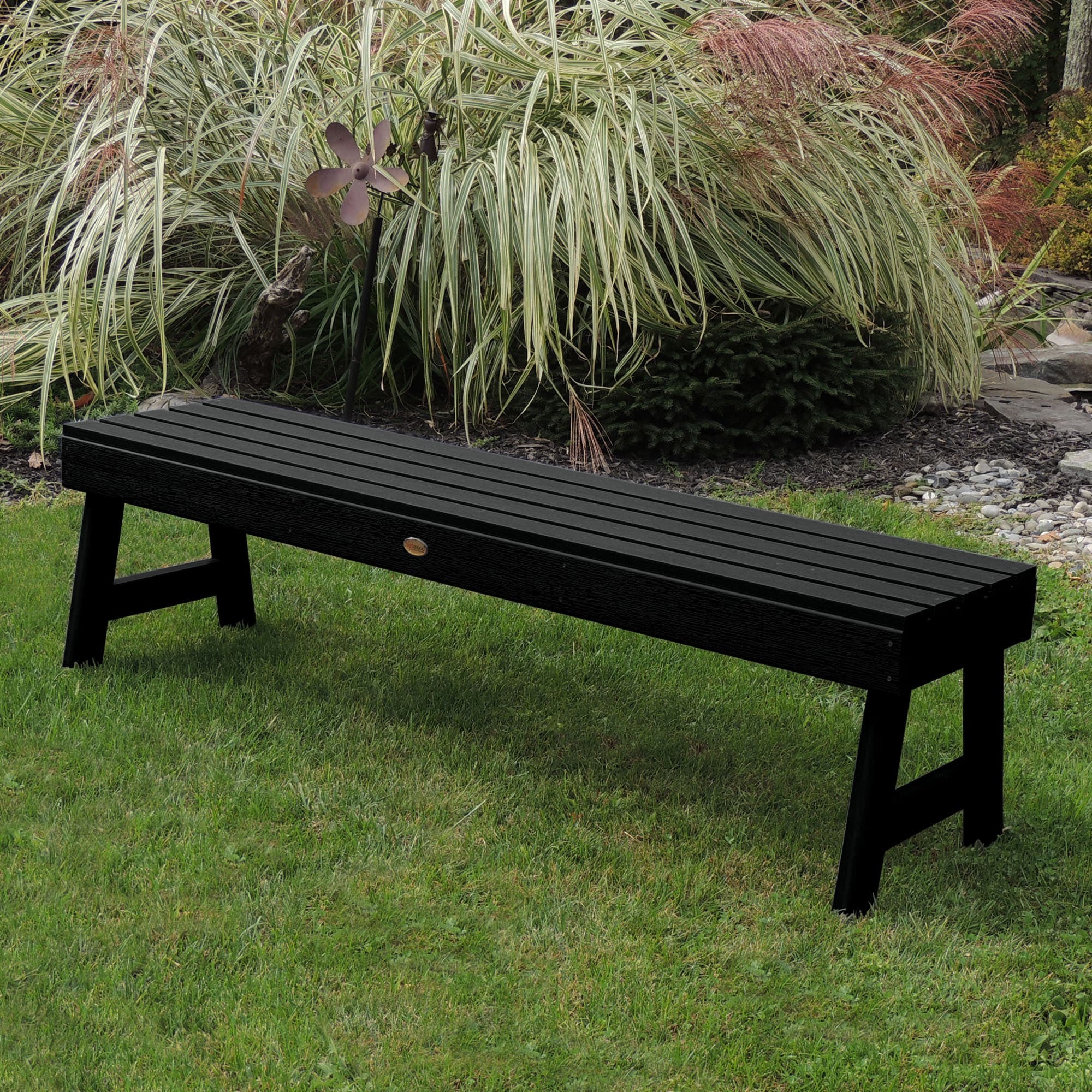 highwood AD-BENN3-BKE The Weatherly 56.63-Inches W x 16.69-Inches H Black Plastic Dining Bench