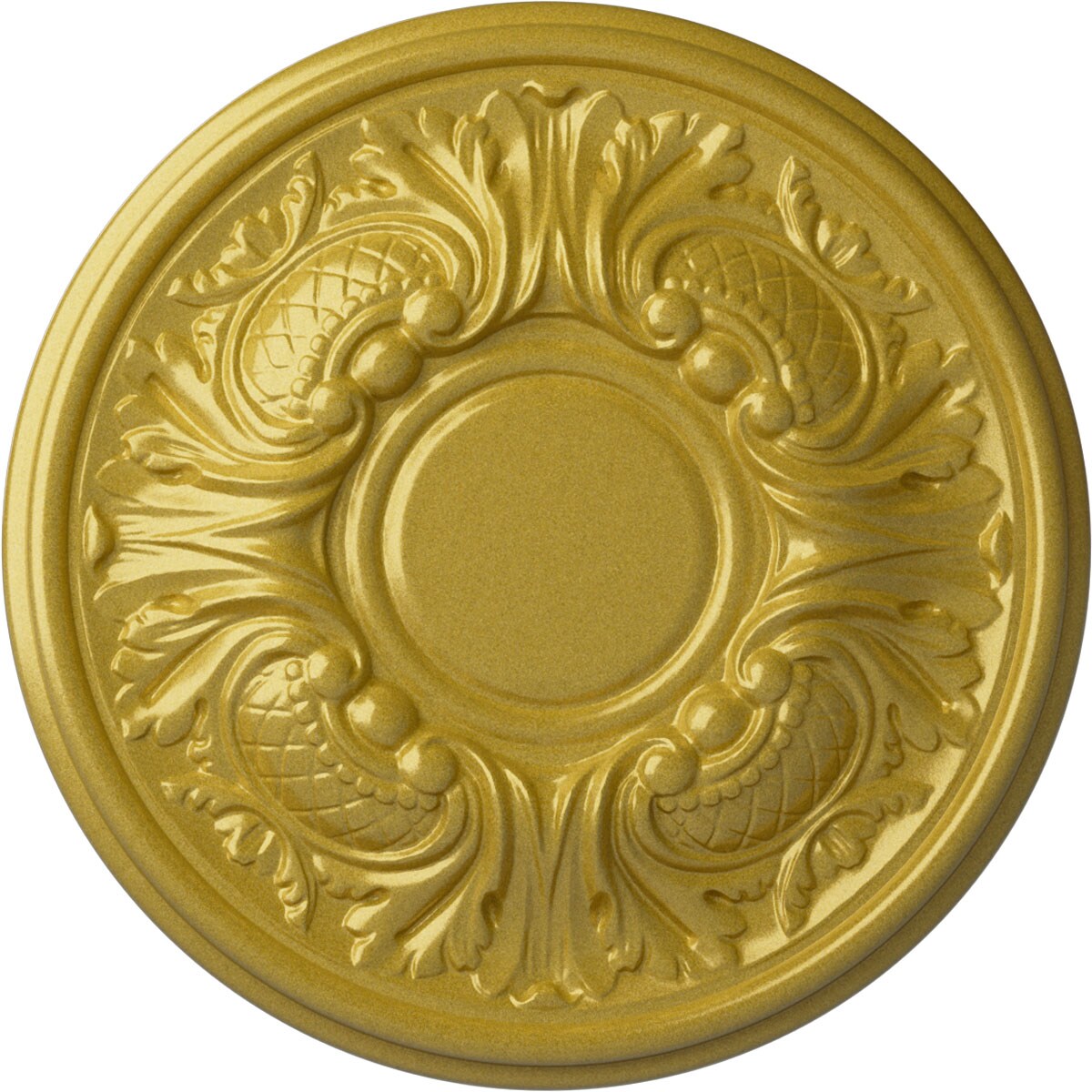 Ekena Millwork CM11WARGS Wakefield 11.75-in W x 11.75-in L Painted Rich Gold Polyurethane Whole Ceiling Medallion
