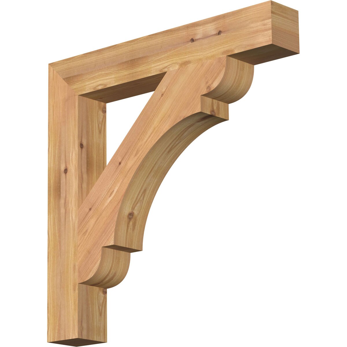 Ekena Millwork BKT04X24X24OLY05SWR Olympic block smooth 3-1/2-in x 24-in x 24-in Western red cedar Brown Wood Standard bracket