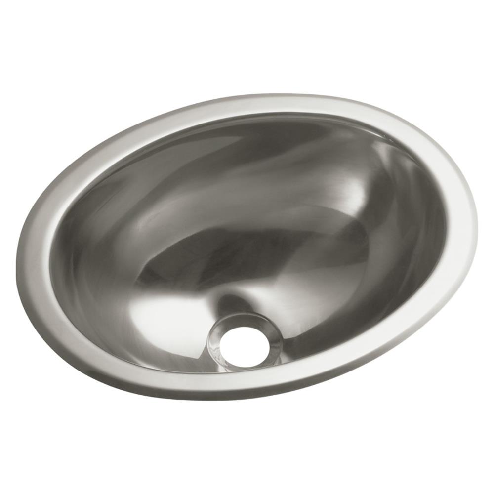 Sterling 11811-0 Stainless Steel Stainless Steel Drop-In or Undermount Round Traditional Bathroom Sink (13.25-in x 10.5-in)