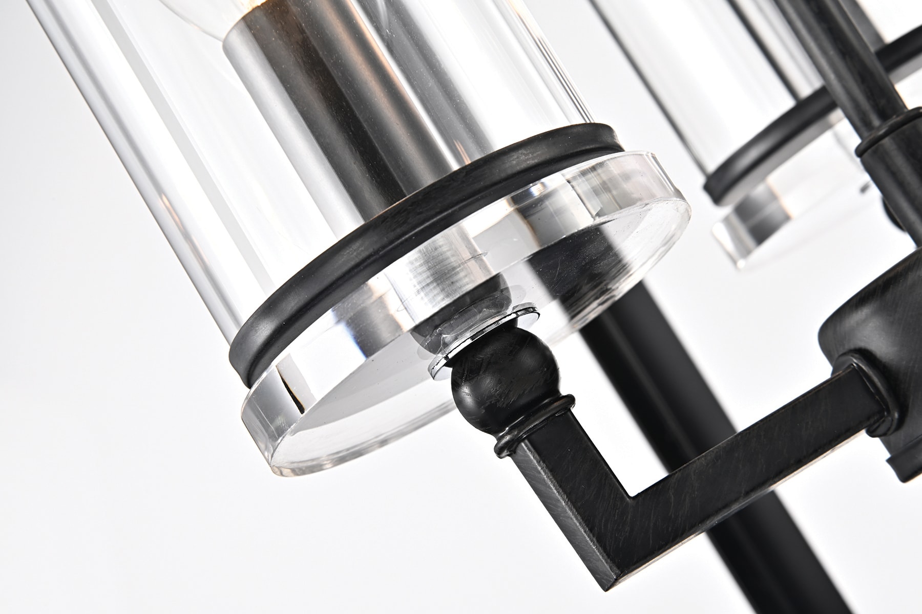 Antique Black 3-Light Lantern Pendant with Clear Glass Shades