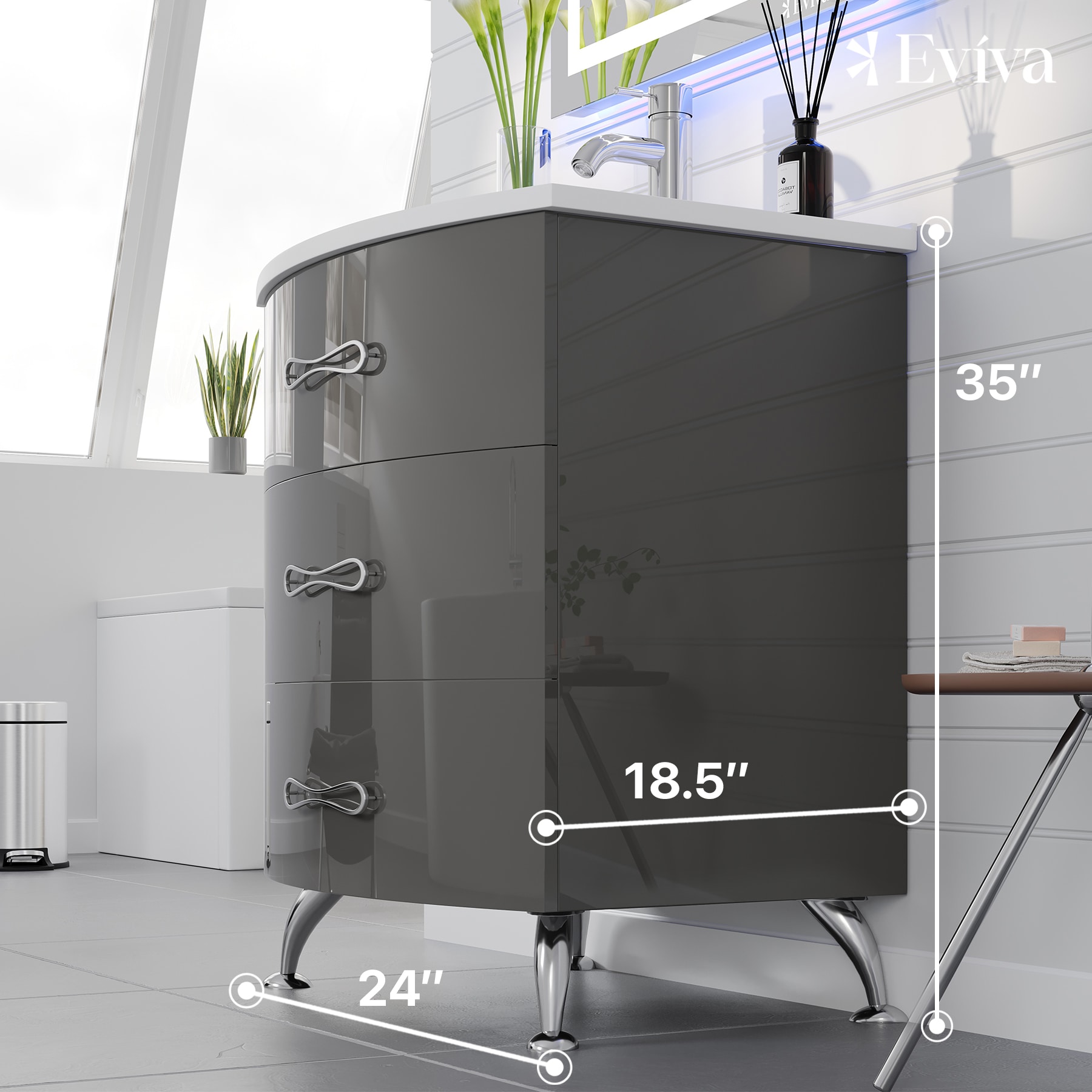 Eviva EVVN567-24GR-FS Bath-Vanity-Combo - View #2
