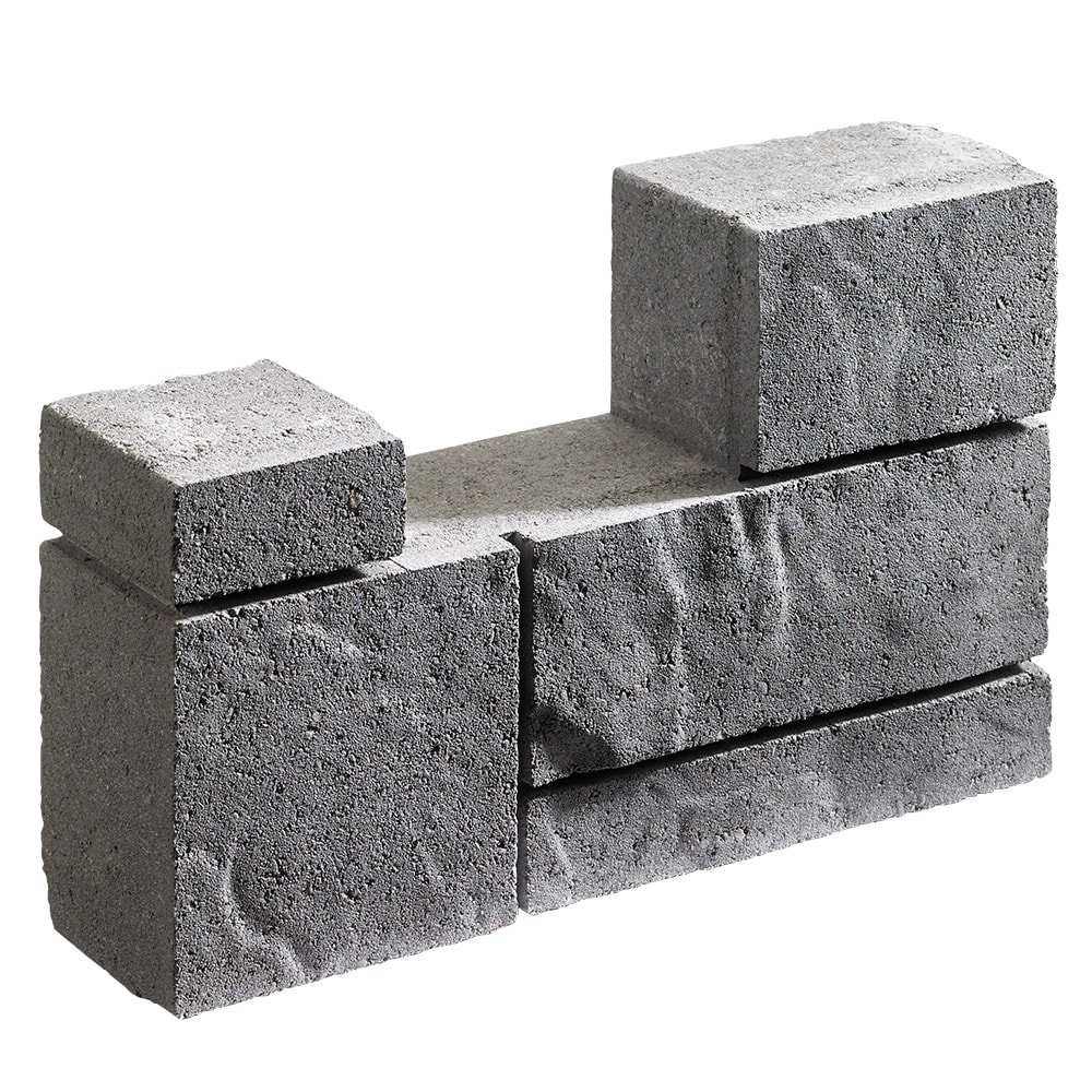 Oldcastle 10-in H x 15.7-in L x 4-in D Midnight Slate Concrete Retaining wall block #129000222