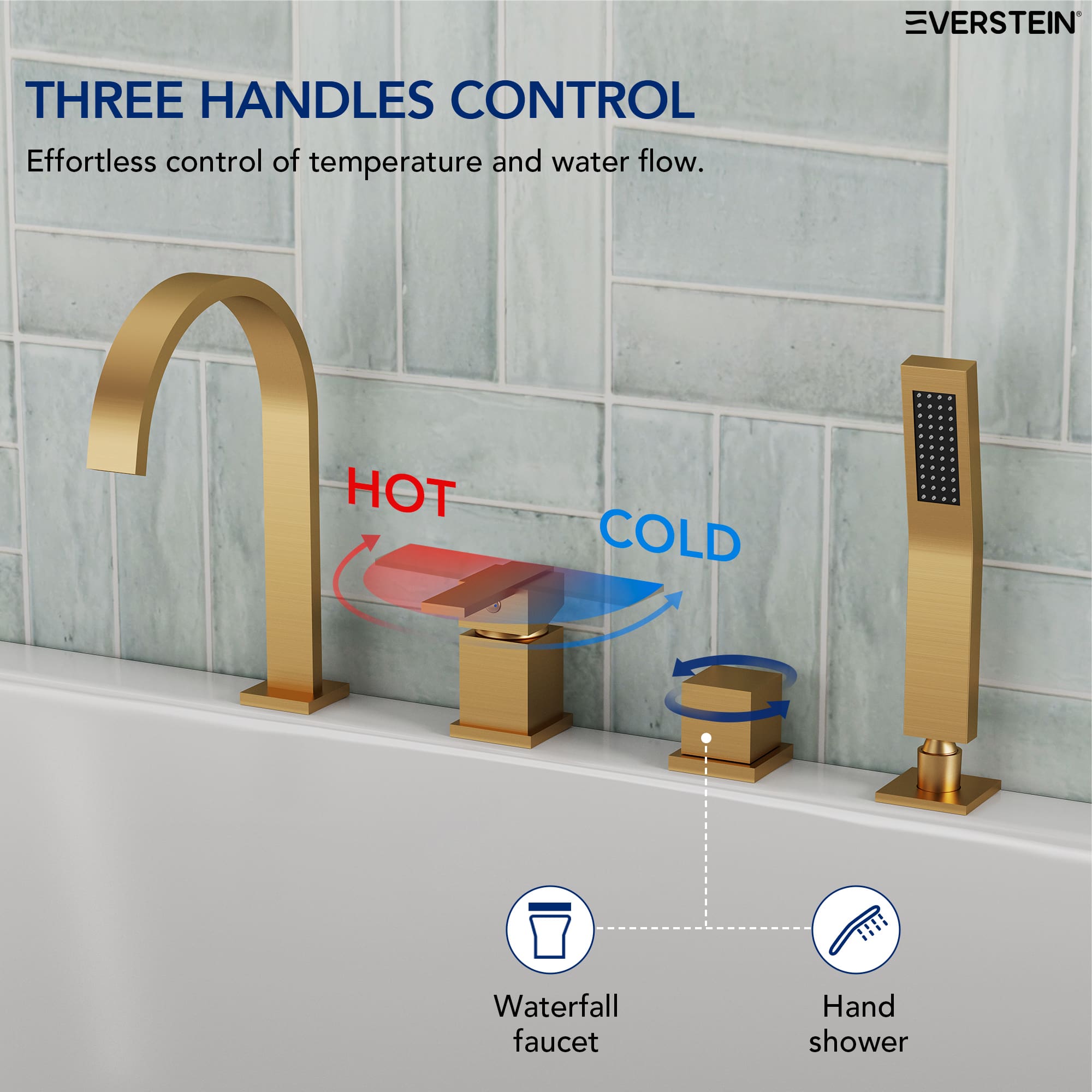 EVERSTEIN SFS-1161-GD Roman-Tub-Faucets - View #4