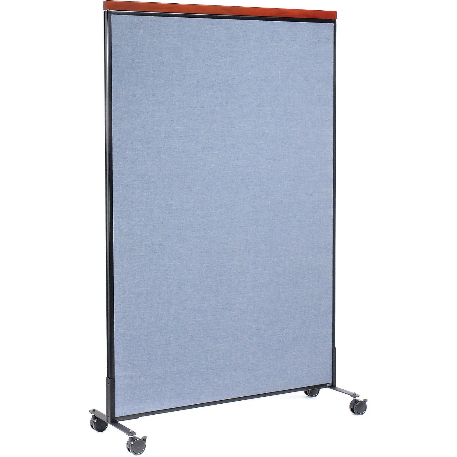 Global Industrial 695793MBL 48-14-inW x 100-12-inH Deluxe Mobile Office Partition Panel Blue