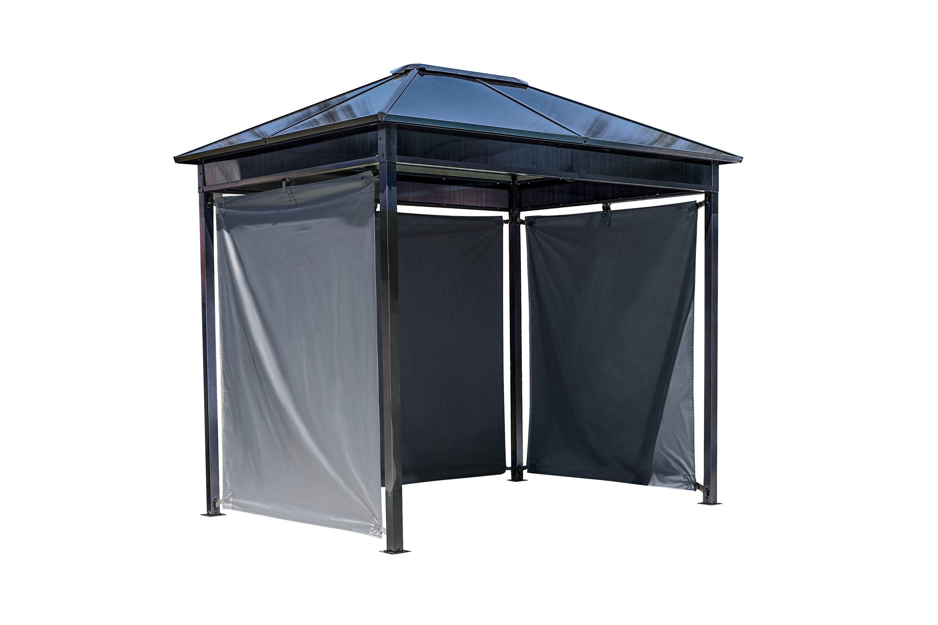Danxia 7 ft. x 9 ft. Black Steel Frame Patio Gazebo