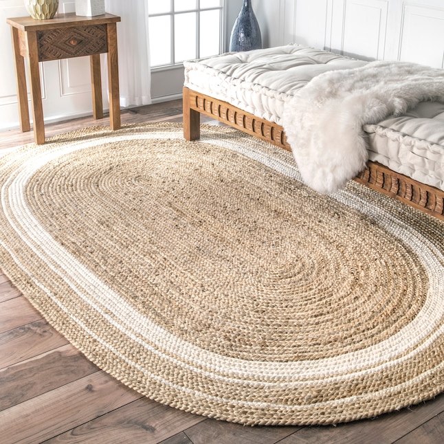 Nuloom Rikki 5 X 8 Braided Jute Natural, 8×10 Area Rugs At Home Goods