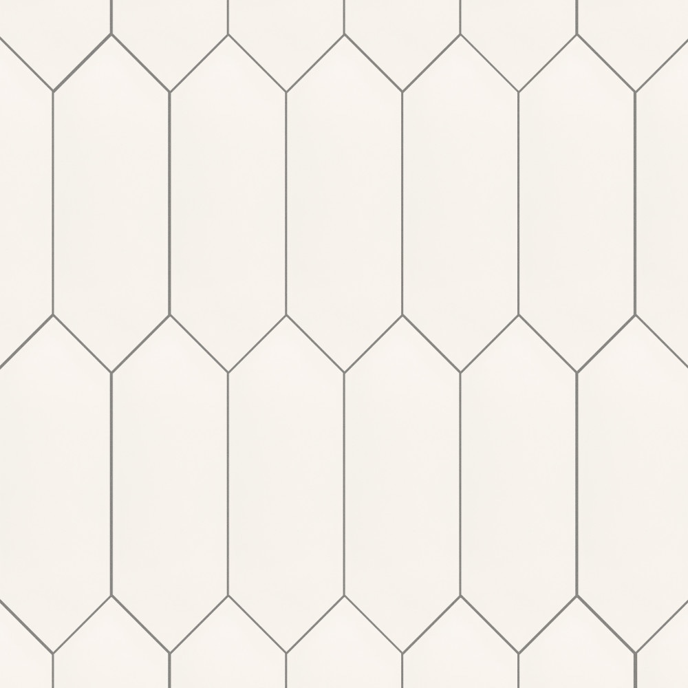Affinity Tile FEQ12KWT Kite White 4-in x 12-in Satin Porcelain Subway Hexagon Standard Floor and Wall Tile ( 11.2-sq ft Carton )