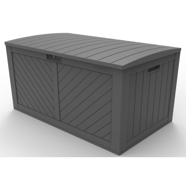 134 Gallon Peppercorn Plastic Deck Box, Under Deck Storage Containers