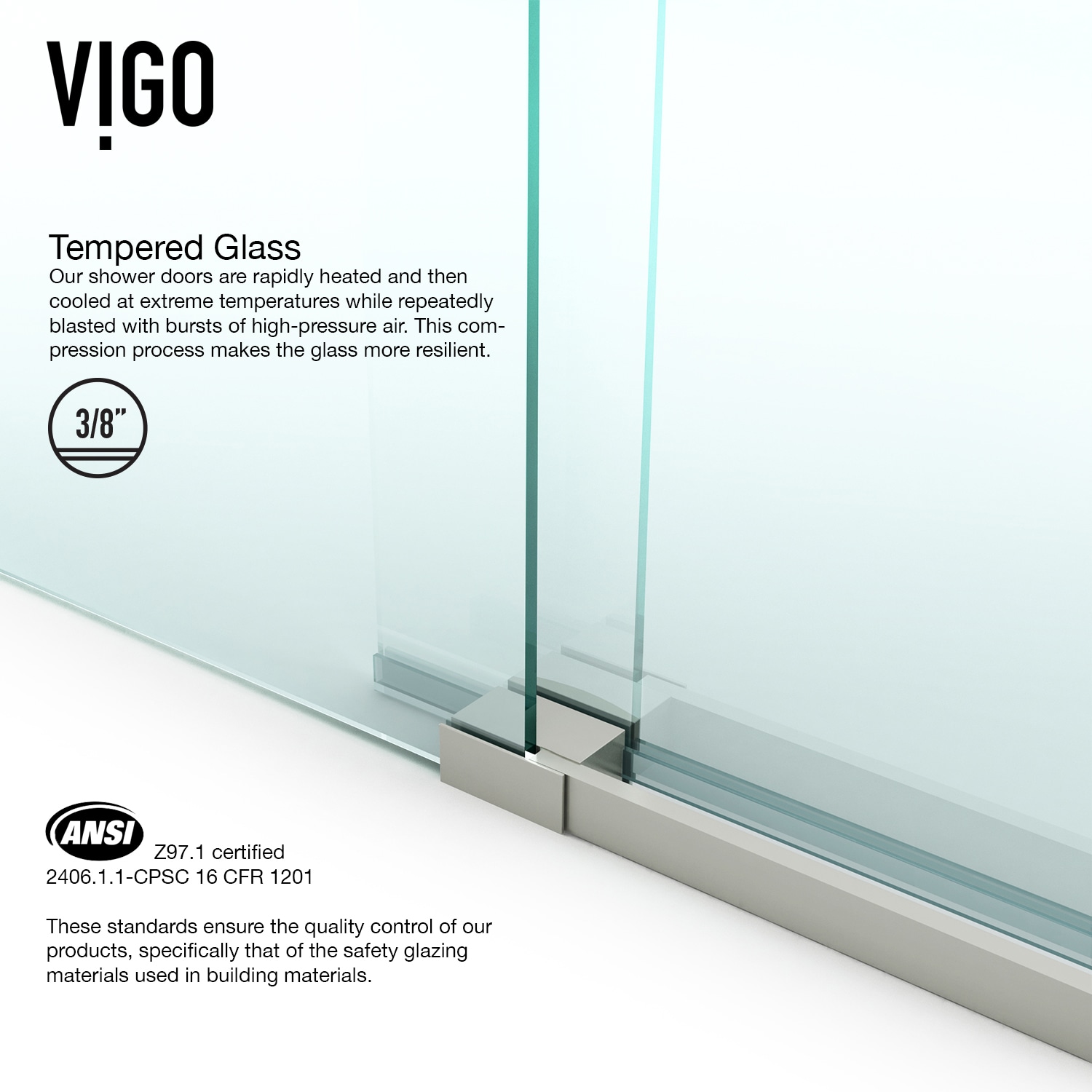 VIGO Winslow Stainless Steel 58-in W x 74-in H Frameless Corner Sliding ...