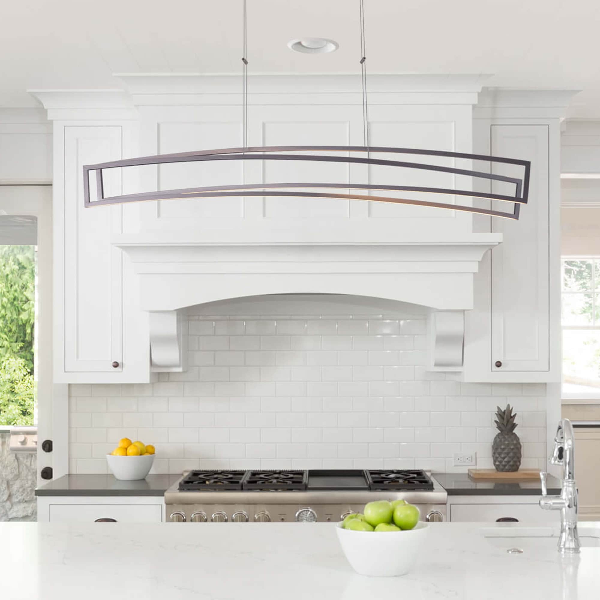 Sirius 46-Inch Silver Integrated LED Linear Chandelier