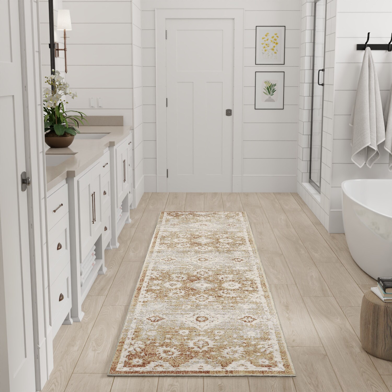 Nourison Home 841491133743 2 x 8 (ft) Loomed Copper Rectangular Indoor Distressed/Overdyed Pet Friendly Runner rug