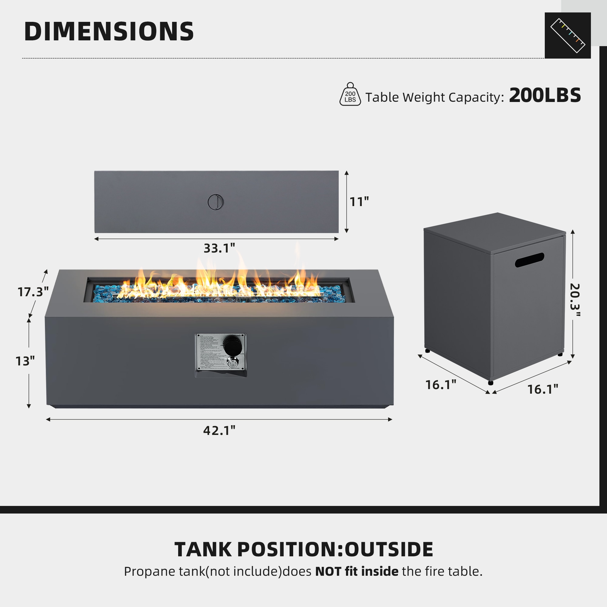 UPHA 42TP-CFX-GREY-WST Outdoor-Gas-Firepits - View #6