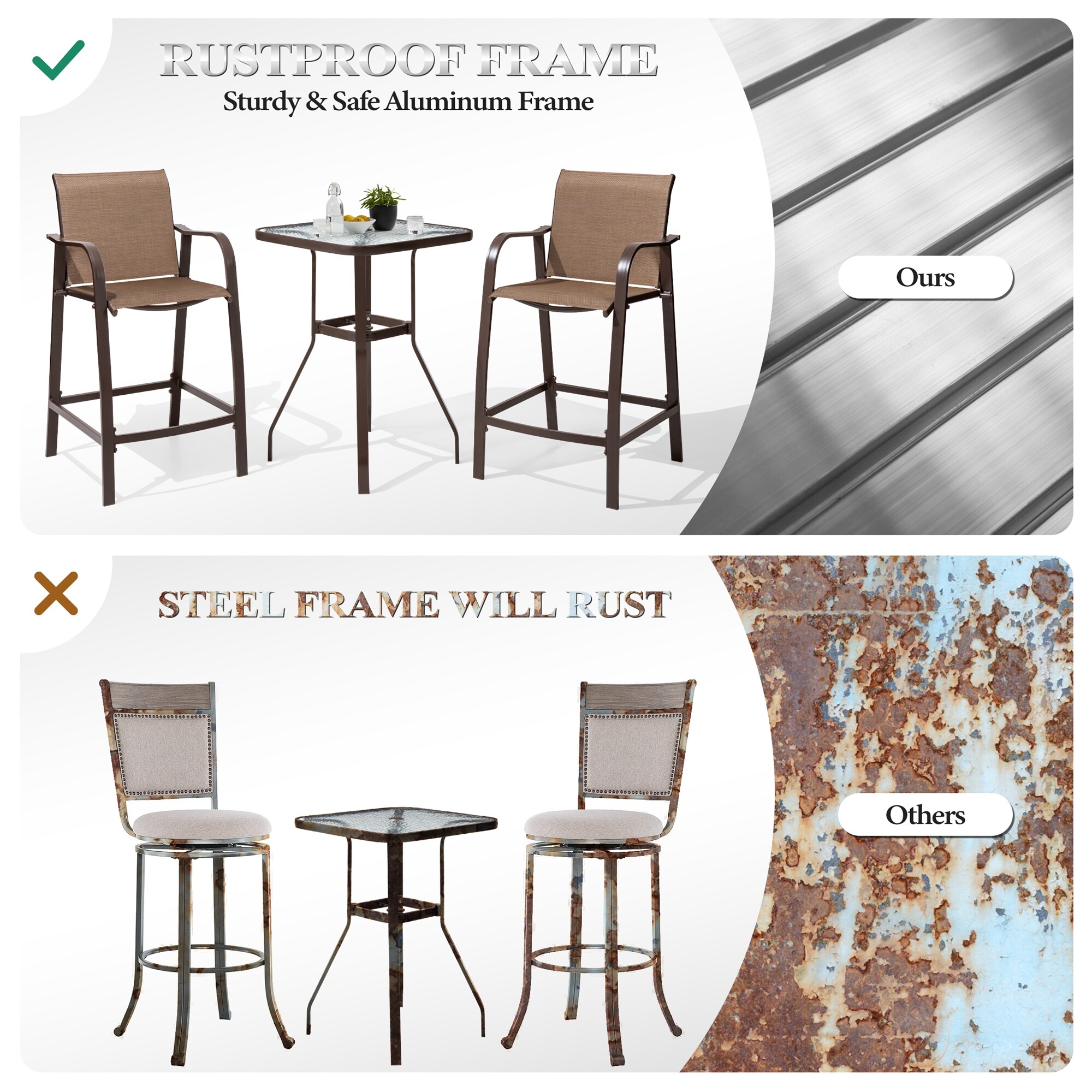 Crestlive Products CL-ST010BRN-3 Patio-Conversation-Sets - View #7