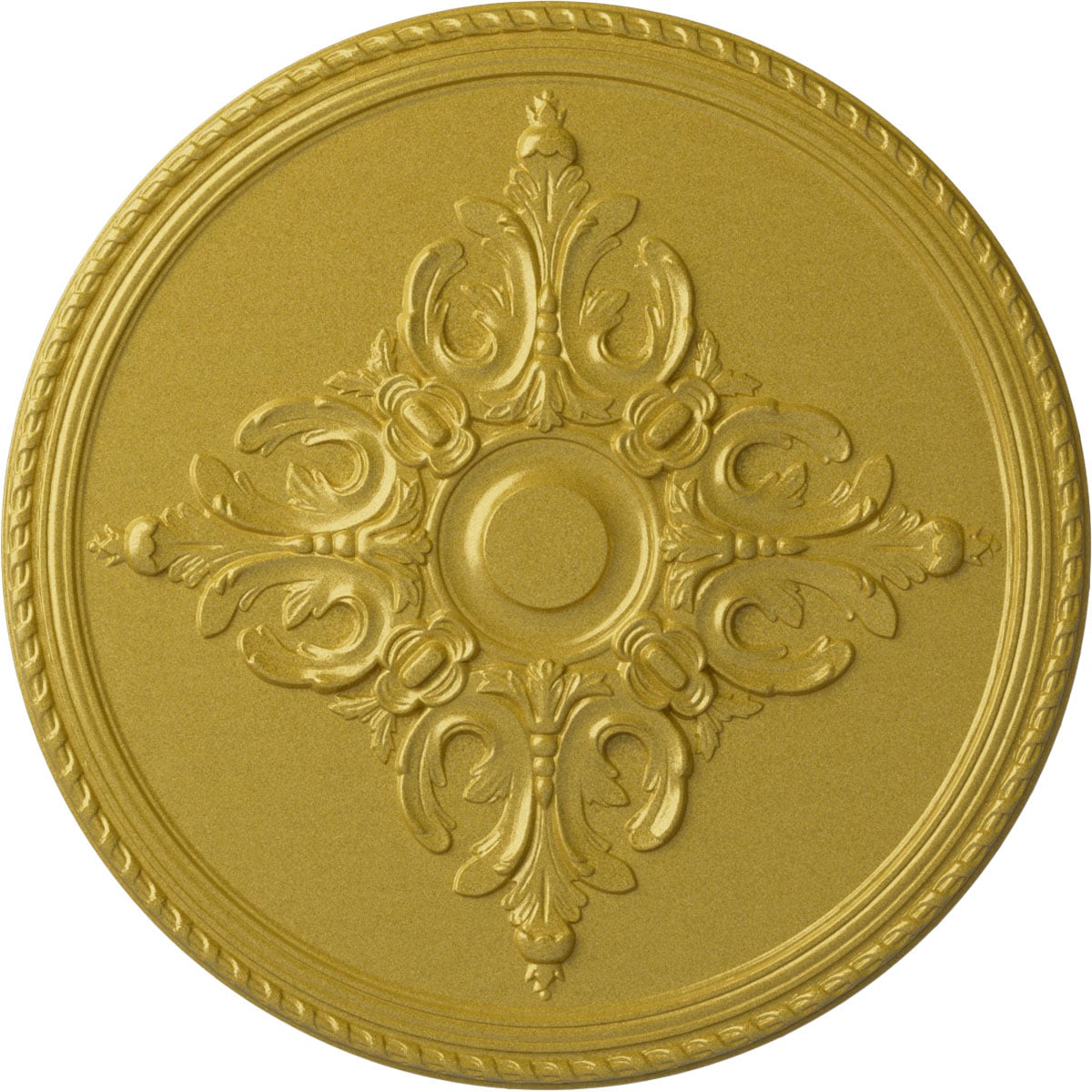 Ekena Millwork CM40MIRGS Milton 40.625-in W x 40.625-in L Painted Rich Gold Polyurethane Whole Ceiling Medallion
