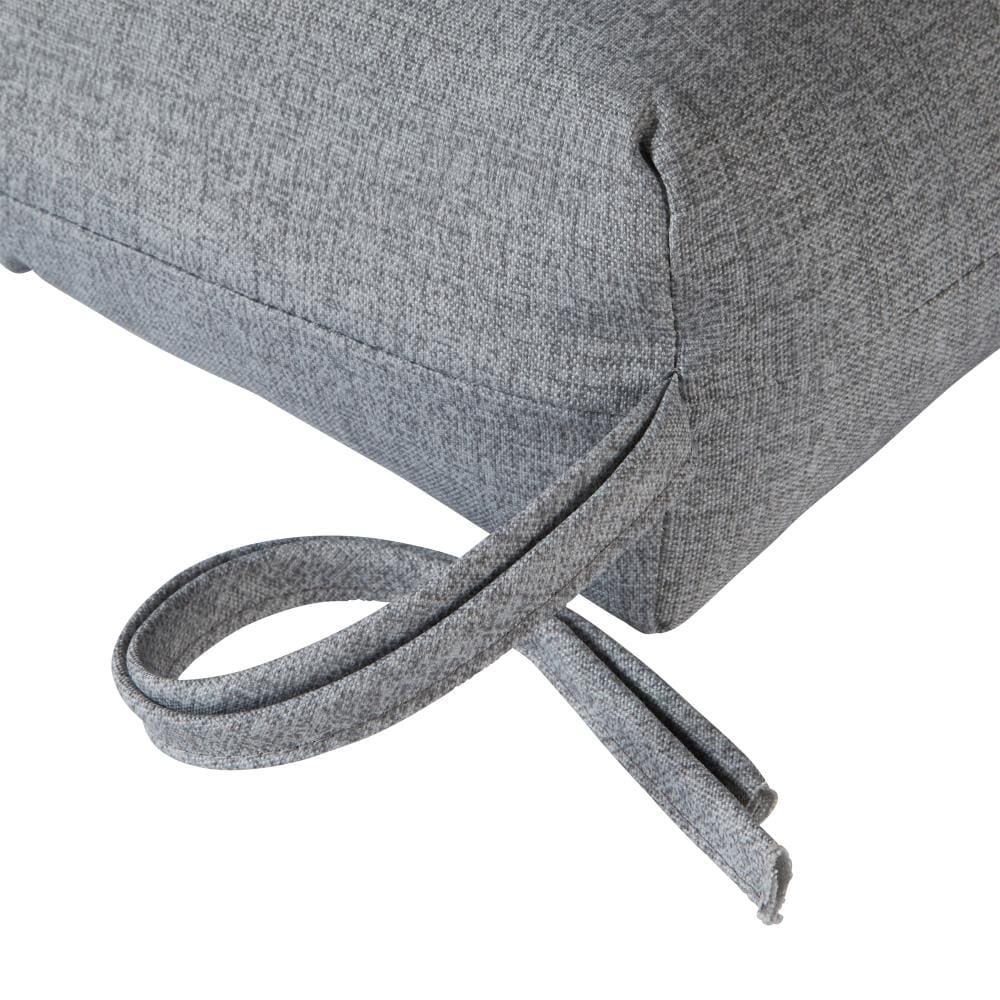 Heather Gray Polyester High Back Outdoor Chair Cushion