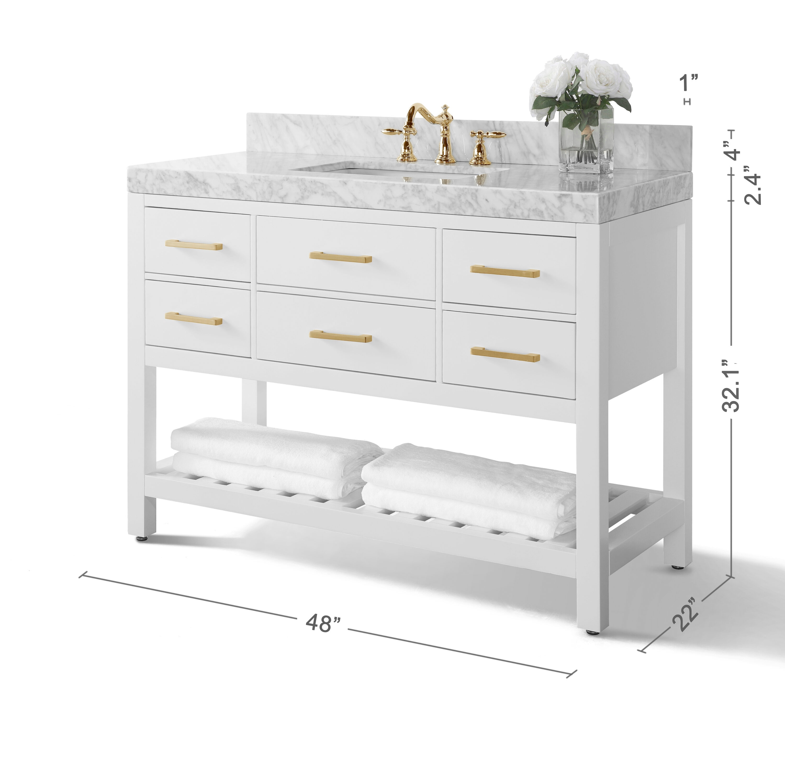 Ancerre Designs VTSELIZABETH48WCWGD Bath-Vanity-Combo - View #6